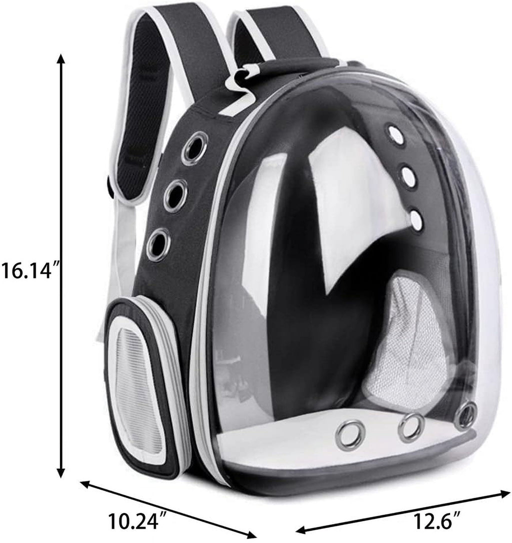 Cat Backpack Carriers Bag, 12.6"x10.24"x16.14"(LxWxH) Waterproof Breathable Pet Carrier Airline Approved for Cat & Small Dog (Black)