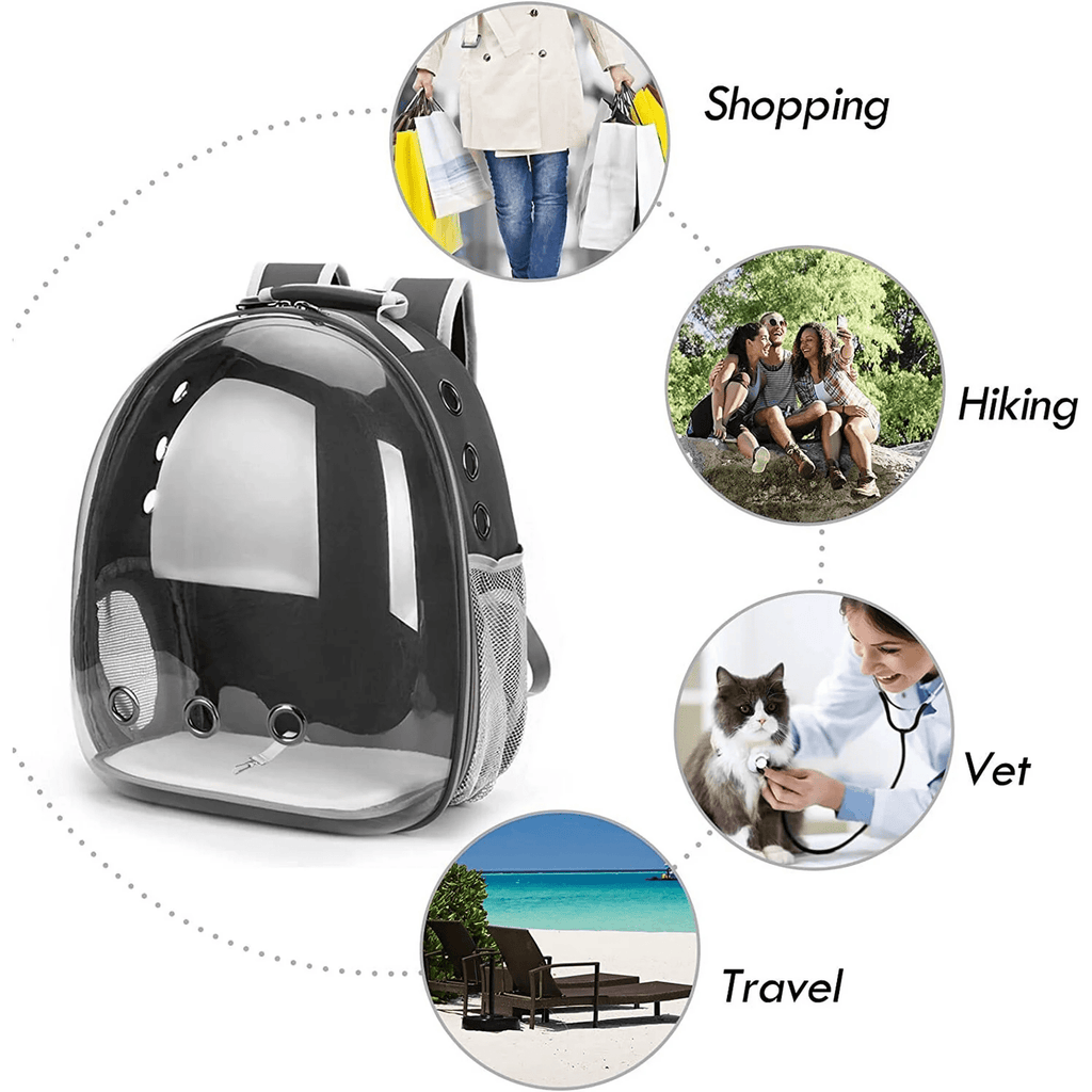 Pet Carrier Backpack/Bubble Carrying Bag for Small Medium Dogs Cats, Space Capsule Pet Carrier for Hiking, Travel, Airline Approved Cat Travel Carrier- Black