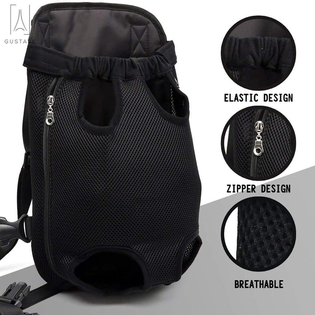 Gustave Pet Carrier Backpack Adjustable Straps, Legs Out, Pet Front Cat Dog Mesh Carrier Backpack Travel Bag for Small and Medium Dogs and Cats "Pink, L"