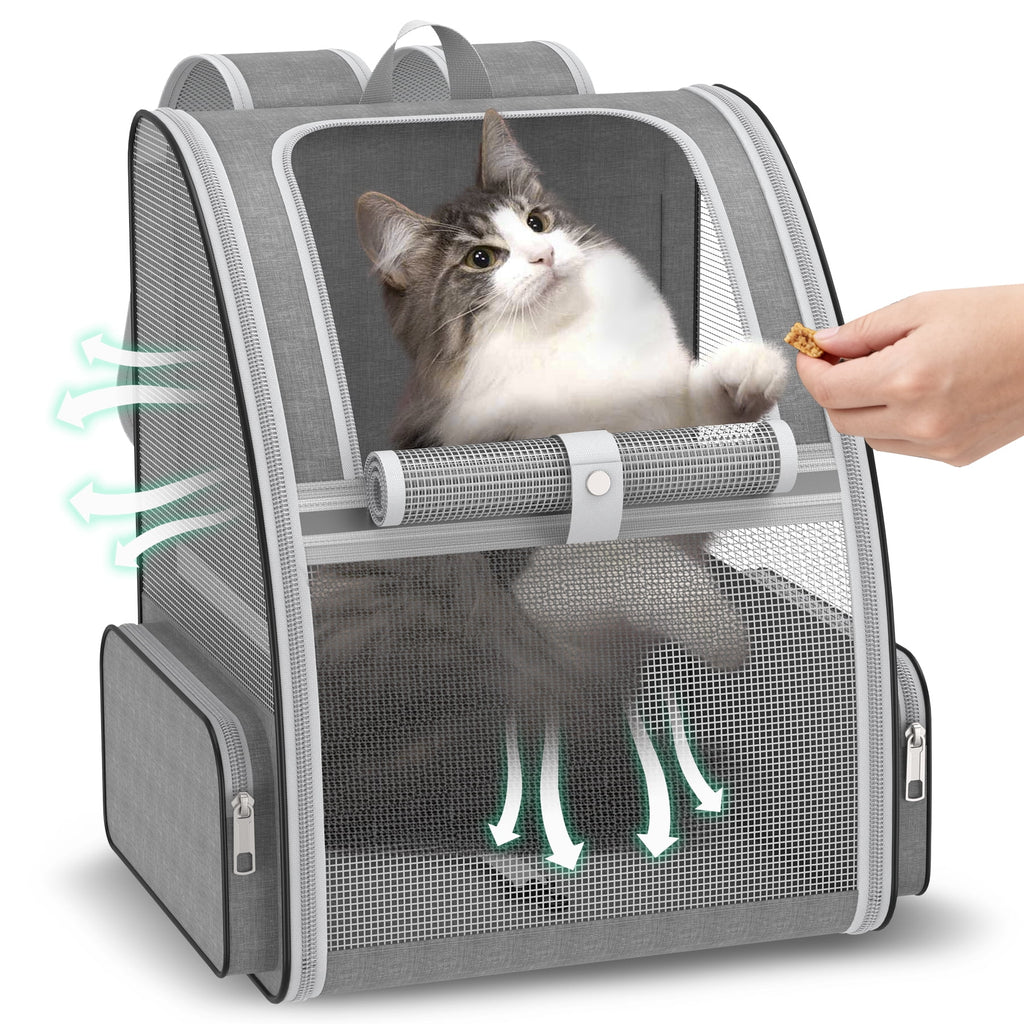 Cat Backpack Carrier Fully Ventilated-Pet Carrier Backpack for Cats and Small Dog Puppies  up to15 lb