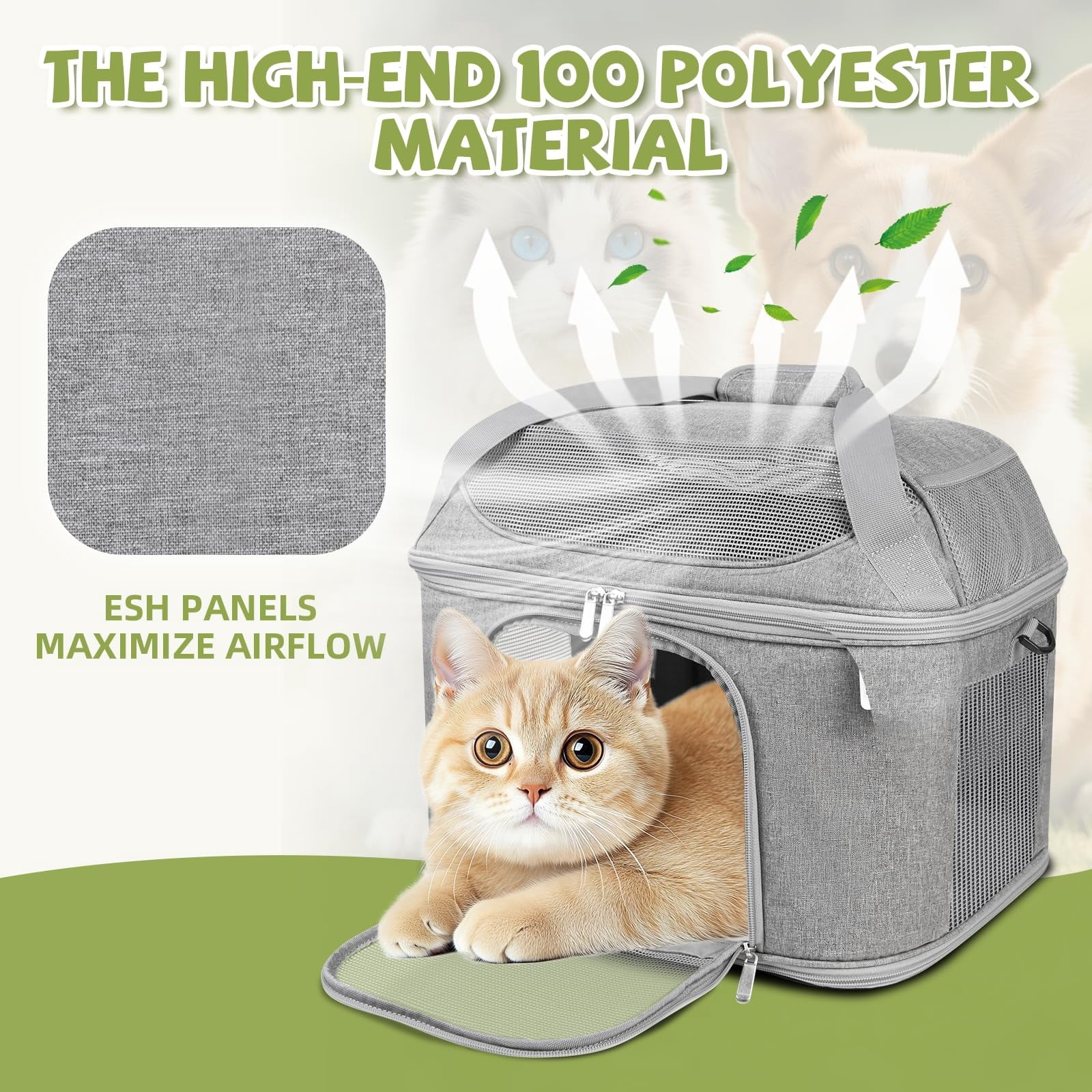 Premium Cat Carrier for Pets Up to 20 Lbs, Cat Travel Bag Soft-Sided Backpack Pet Carriers with Padded Shoulder Strap, Dog Carrier for Small Dogs Puppy Carry Airline Approved