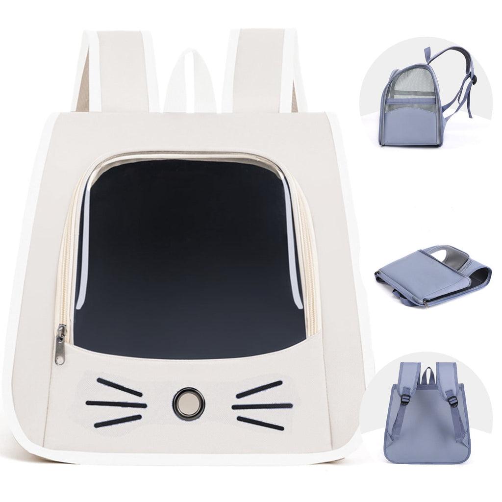 VAIFTILNO Pet Backpack Carrier, 13.78x13.78x9.84in, Traveler Breathable Transparent Carrier for Cats or Dogs, Pet Sling Carrier for Outdoor Hiking, Vet Visits, and Travel