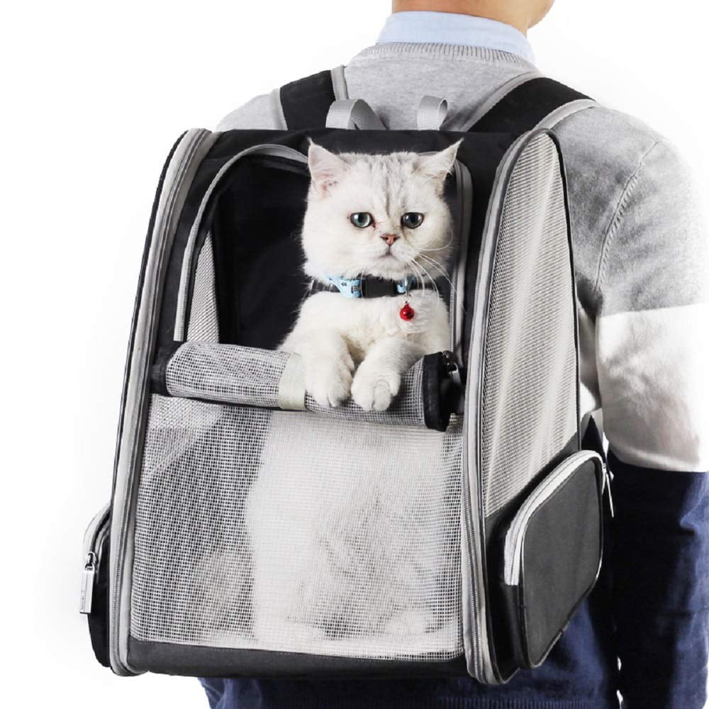 Asunby Cat Backpack Pet Carrier for Dogs Cats Puppies, Fully Ventilated Mesh, Airline Approved Travel Hiking Bag