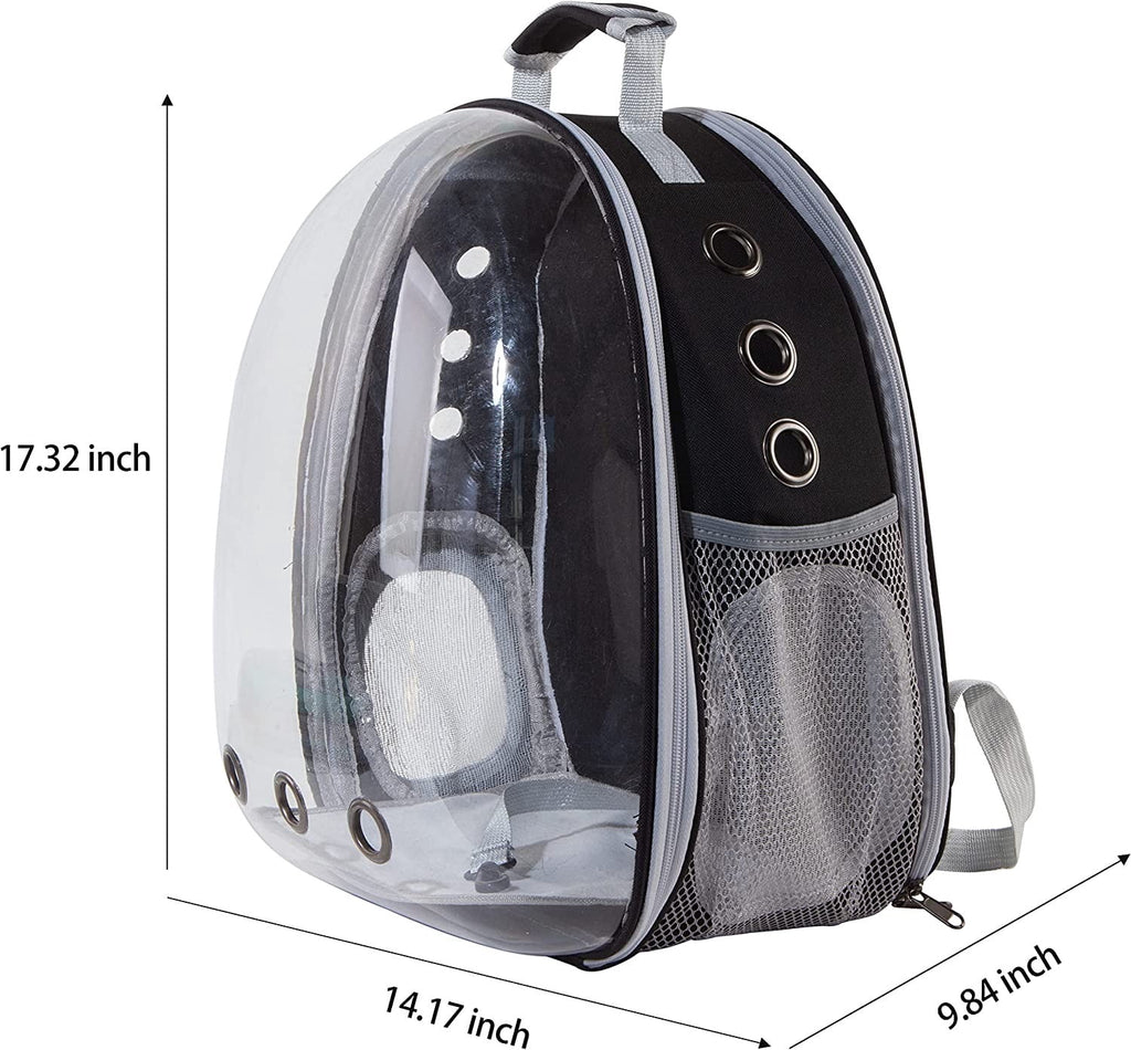 Costyle Pet Cat Carrier Backpack Transparent Space Capsule Pet Dog Bubble Bag Hiking Backpack Airline Approved Travel Carrier, Black
