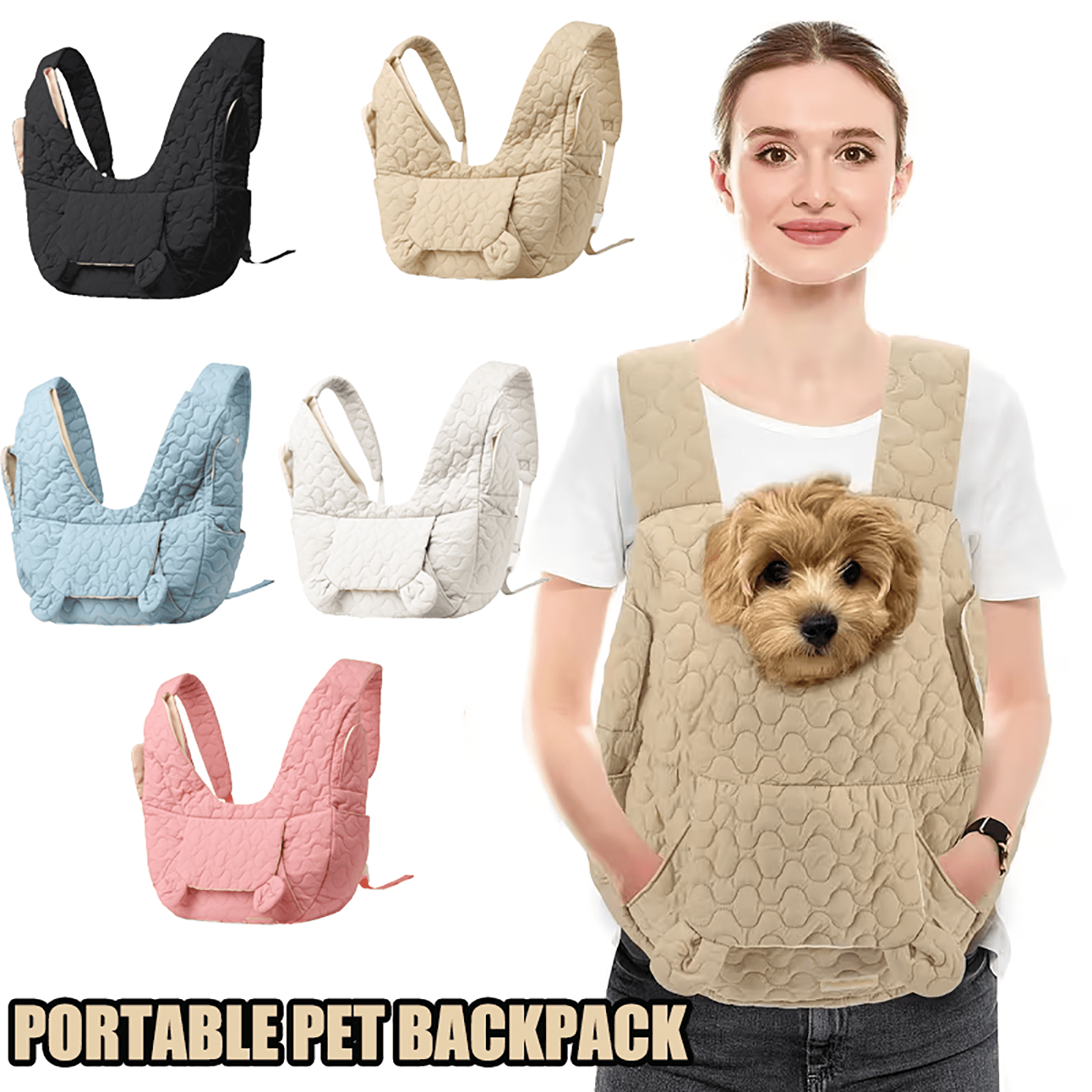 17.7" Pet Carrier Backpack,Adjustable Pet Front Cat Dog Carrier Backpack Travel Bag For Small Medium Dogs Cats And Rabbits,Safety Strap With Removable Bottom Plate For Camping Hiking Traveling
