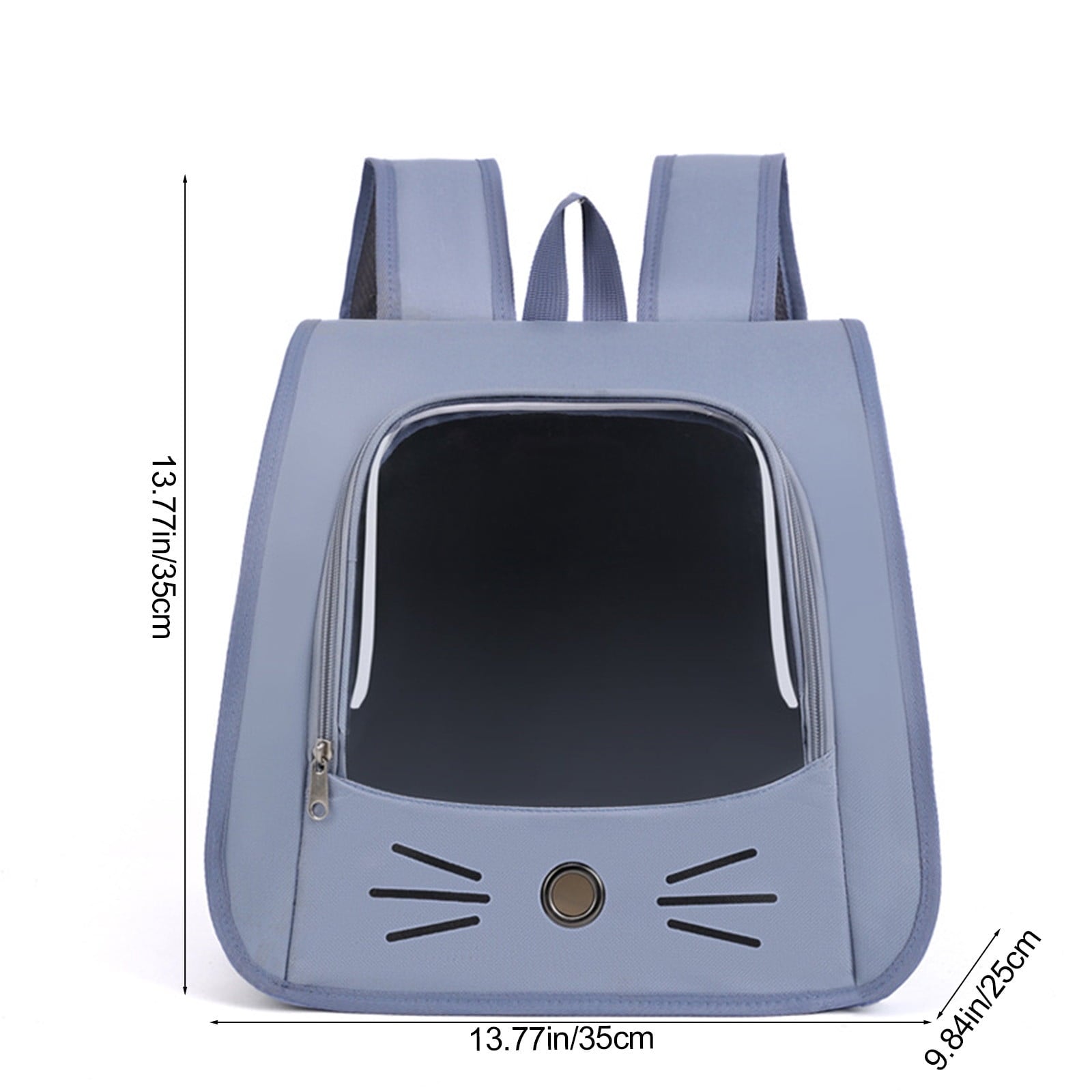 Pet Backpack Carrier - Traveler Breathable Transparent Carrier for Cats or Dogs, Large Space and Foldable Pet Carrier for Travel, Hiking - Blue