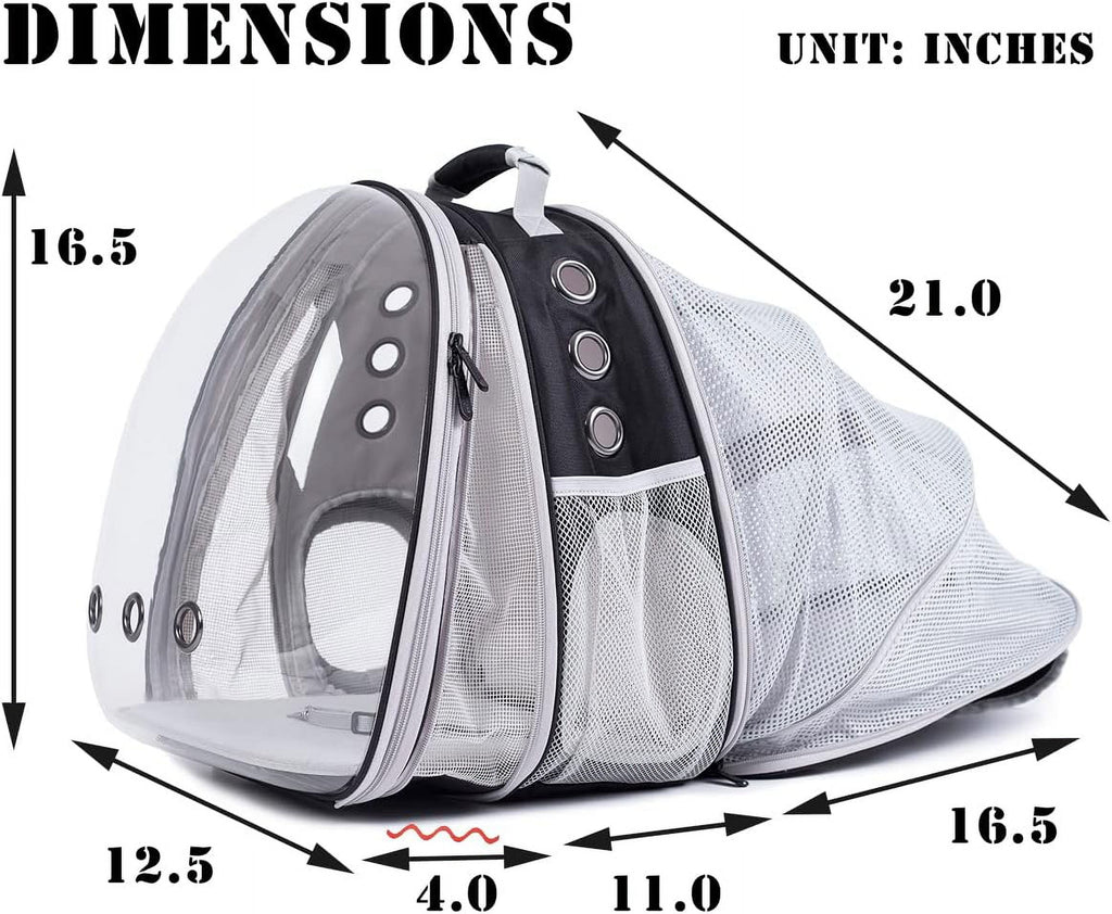 Halinfer Dual Expandable Cat Backpack Carrier, Fit up to 20 lbs, Expandable Pet Carrier Backpack for Large Fat Cat and Small Puppy