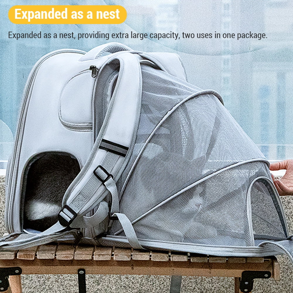 Cat Carrier - Expandable Pet Backpack Carrier for Cats up to 13lbs, Dogs up to 11lbs, Cat  Dog Carrier Backpack for Travel Hiking