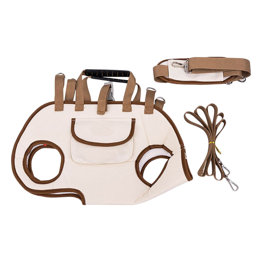 Pet Carrier Backpack,Hands Free Dog and Cat Carrier with Leash Attachment,Crossbody and Handheld for Travel, Hiking, and Vet Visits,Breathable Mesh, Lightweight，Beige