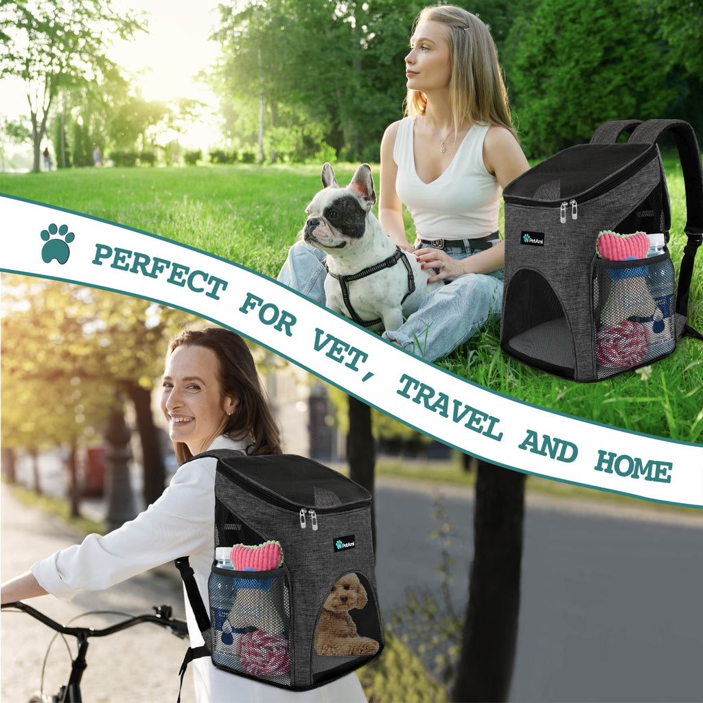 PetAmi Premium Pet Carrier Backpack, Charcoal Gray