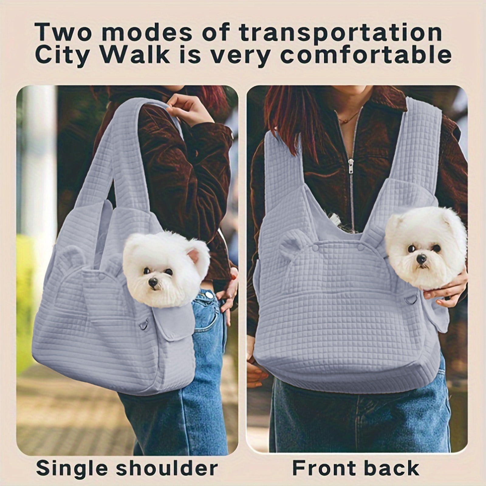 Pet Carrier, Adjustable Cat Dog Front Carrier Backpack with Safety Strap, Pet Bag for Dogs Backpack Travel Bag for Small and Medium Sized Dogs, Chest-Front Carrying Designs