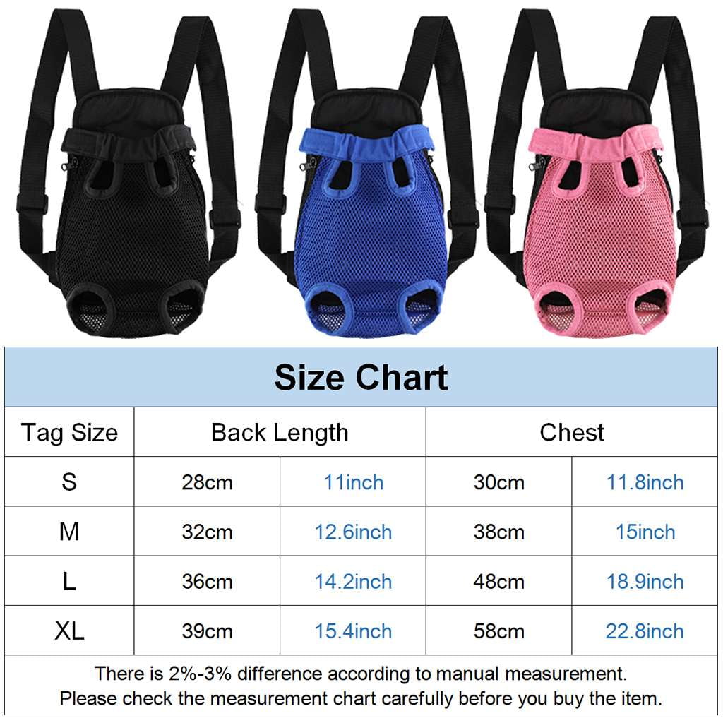 Spencer Pet Backpack Carrier Frontpack Adjustable Cat Dog Carrier Backpack Travel Bag for Small Medium Pets