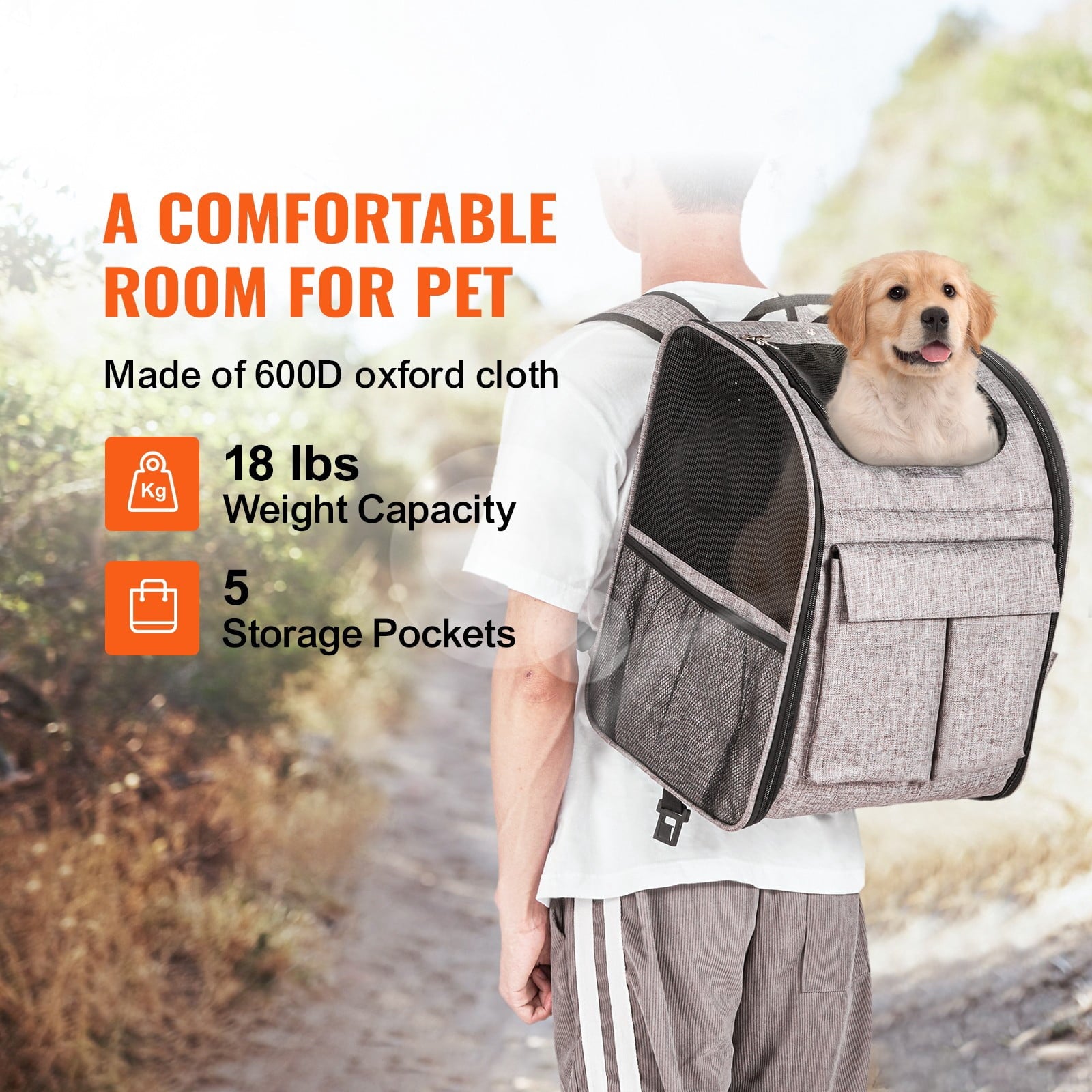 HLL Rolling Pet Carrier Backpack with Removable Wheels, Airline Approved for Pets up to 18 lbs, Large Soft-Sided Carrier for Small Dogs and Medium Cats