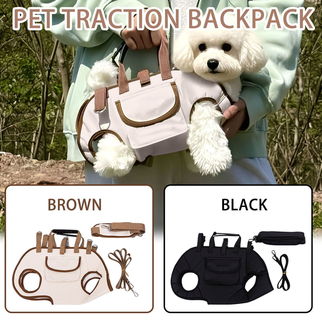 Pet Carrier Backpack,Hands Free Dog and Cat Carrier with Leash Attachment,Crossbody and Handheld for Travel, Hiking, and Vet Visits,Breathable Mesh, Lightweight，Beige