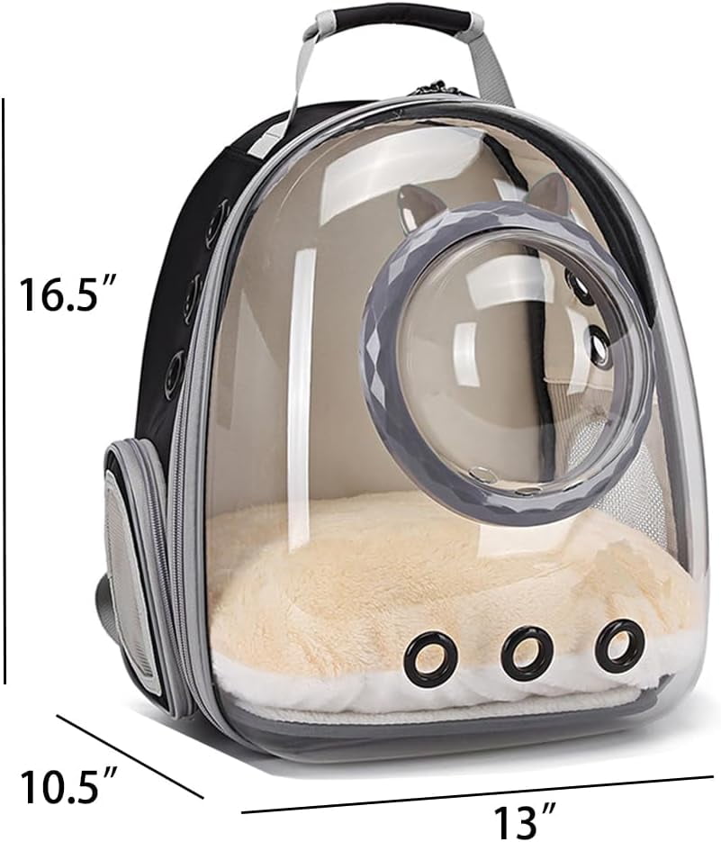 LAIRIES Small Medium Space Capsule for Travel Hiking Outdoor Cat Backpack Carrier, 12 lb Limit