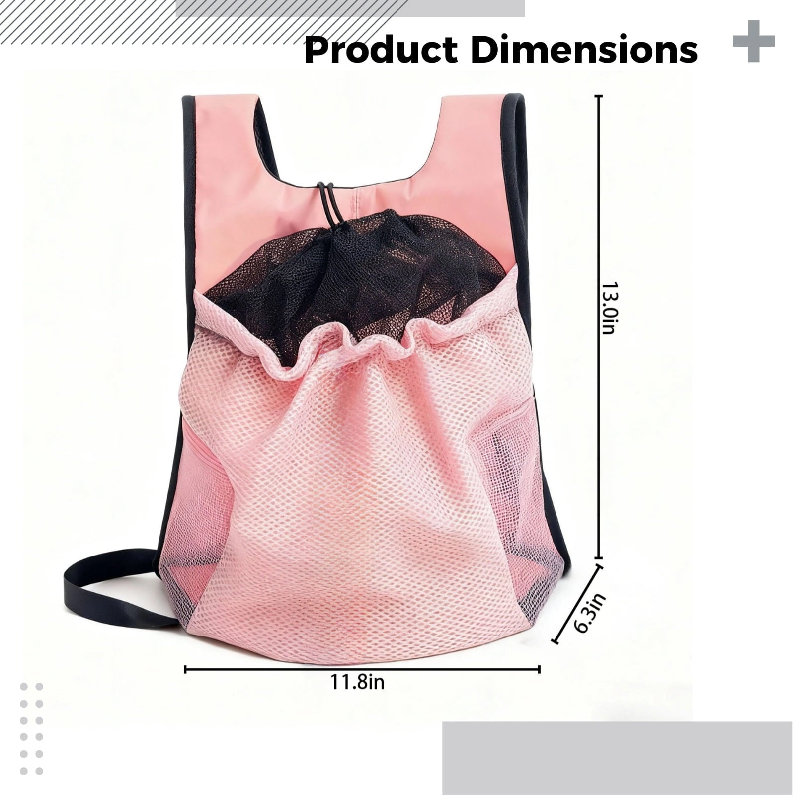 Pet Carrier Backpack, 11.8 x 6.3 x 13 in / 30 x 16 x 33 cm Pink Small Dog Front Carrier, Adjustable Neck Drawstring, Ventilated Mesh for Travel, Hiking