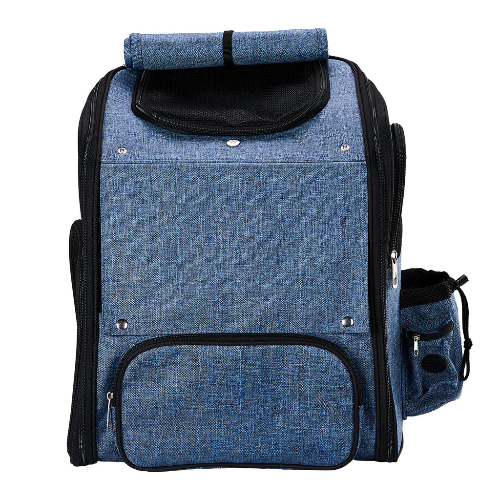 Expandable Pet Backpack Carrier - Breathable Mesh Travel Bag for Cats & Small Dogs (Up to 26 lbs) with Back Extension