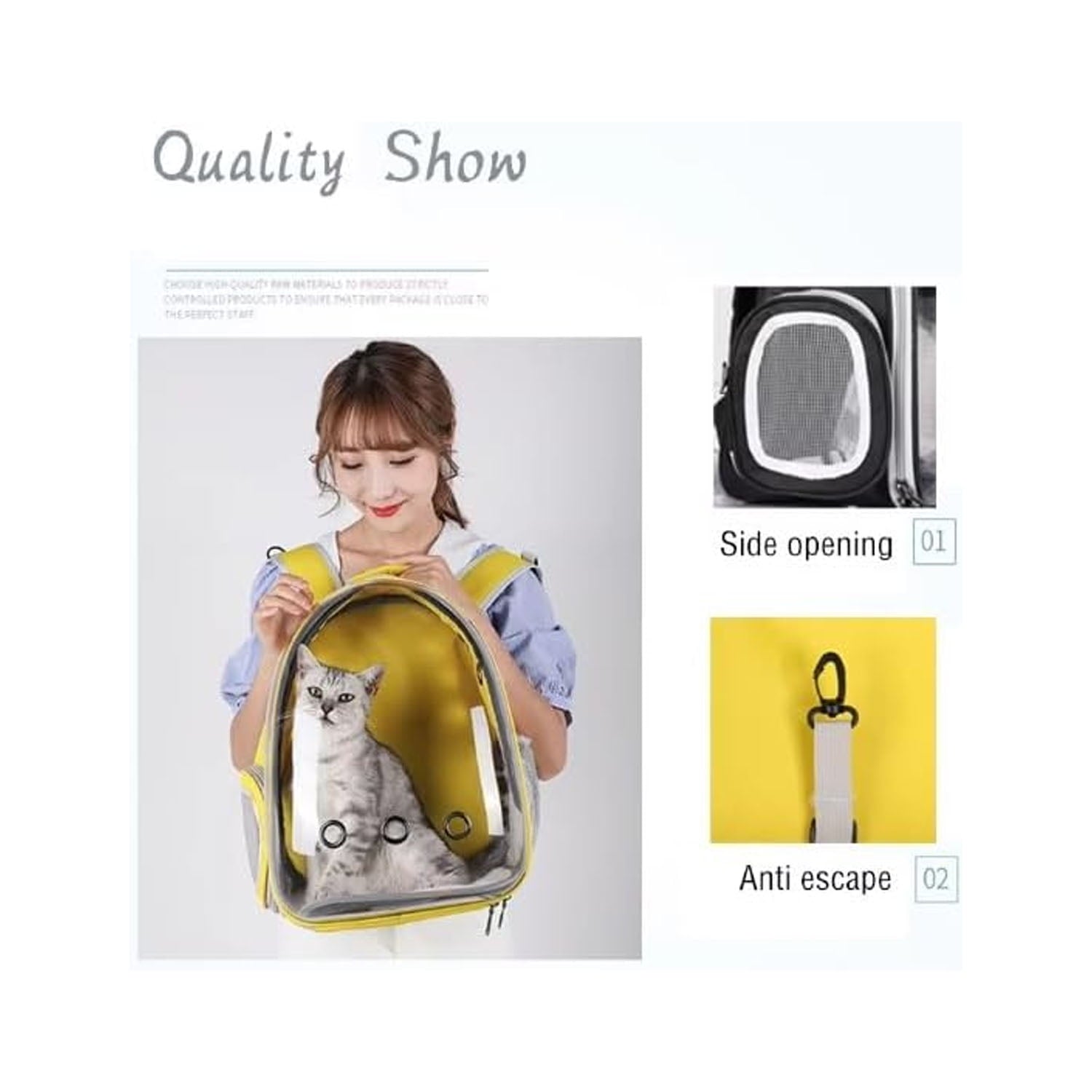 Backpack Pet Carriers,cat backpack carrier,Large Space Bubble Pet Backpack for Small Medium Dogs and Cats,Traveler Bubble Backpack Pet Carrier,Yellow