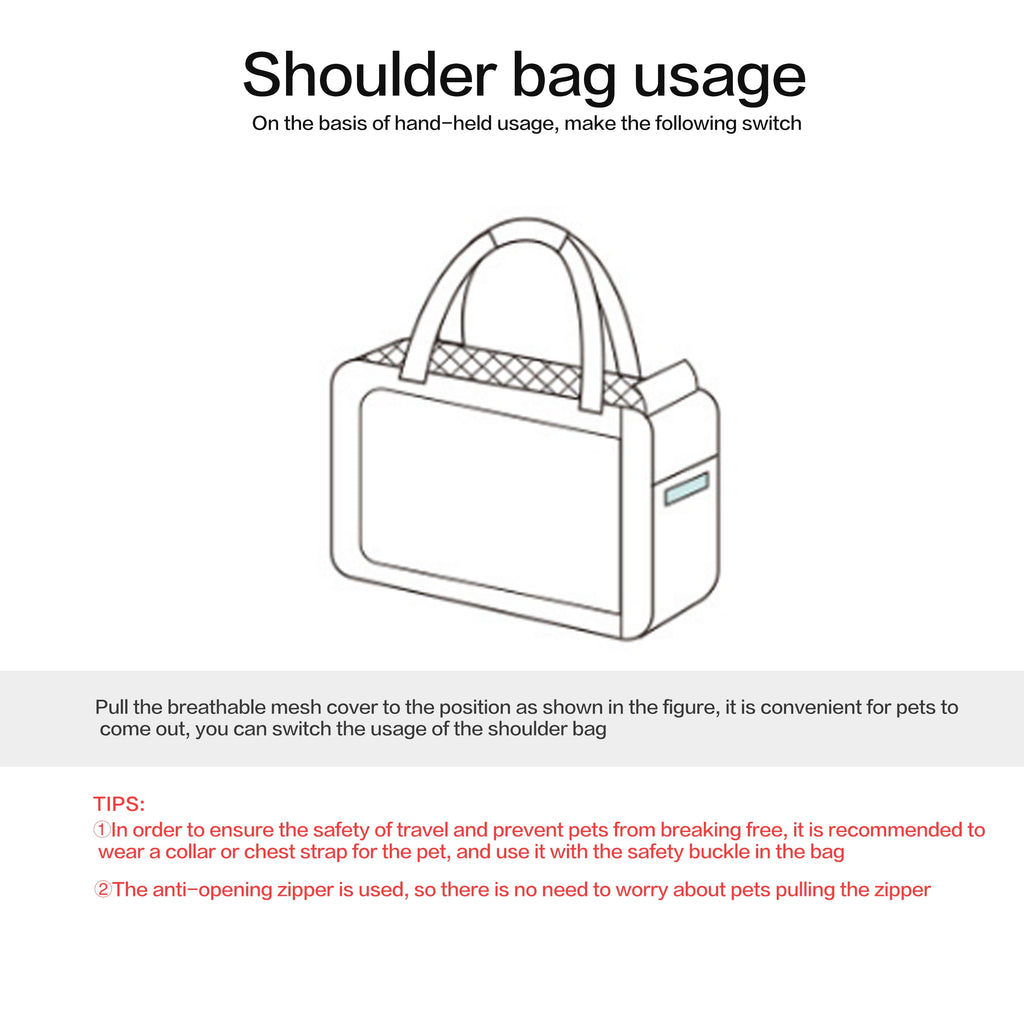 Pet Carrier Backpack Handbag Shoulder Bag Soft Sided for Up 10 lb Cats and Small Dogs Portable Travel Pet Bag