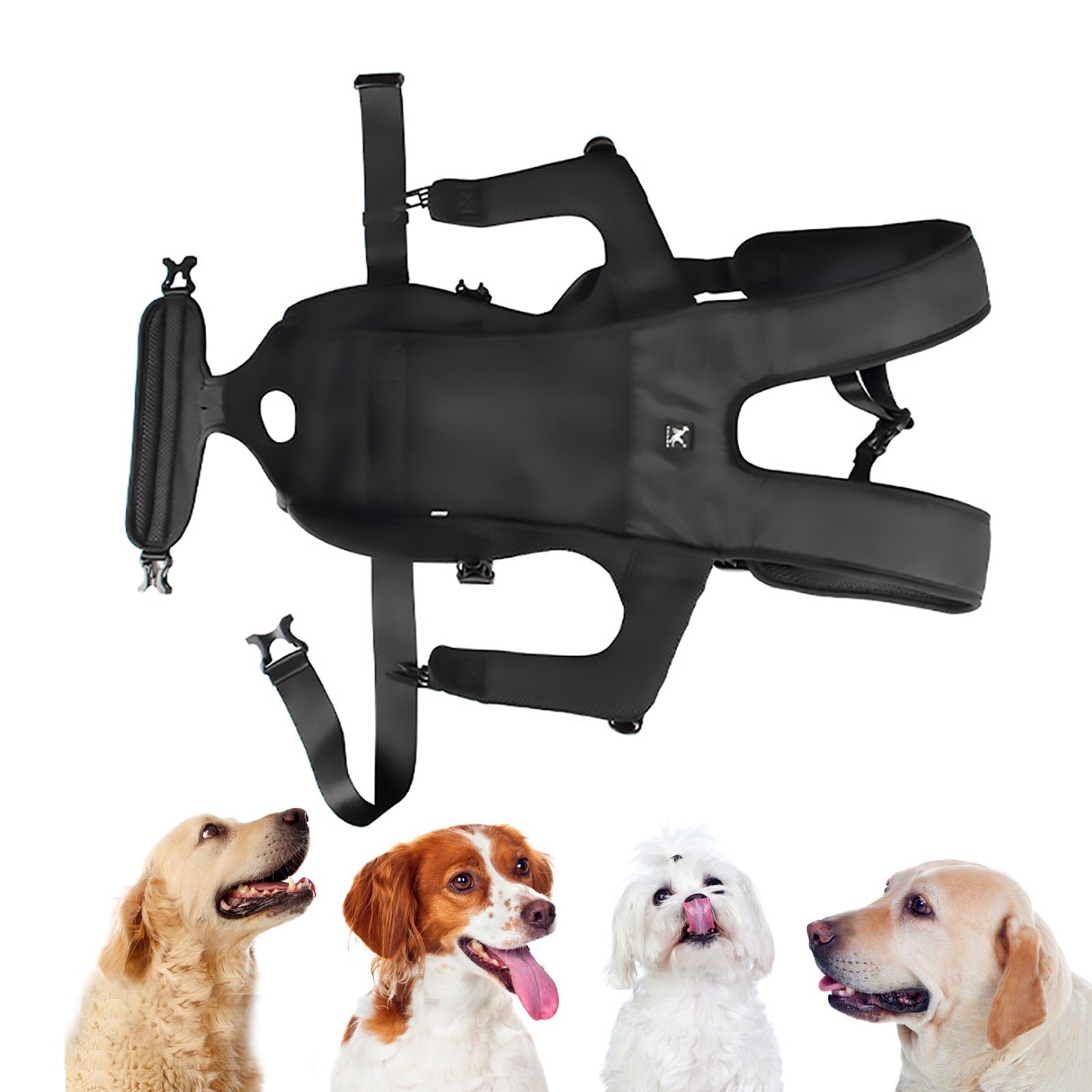 Pet Carrier Backpack, Quick-Fit Legs Out Adjustable Pet Dog Front Carrier Backpack Travel Bag for Traveling Camping Hiking Outdoor Use for Small Medium Dogs Puppies,Black
