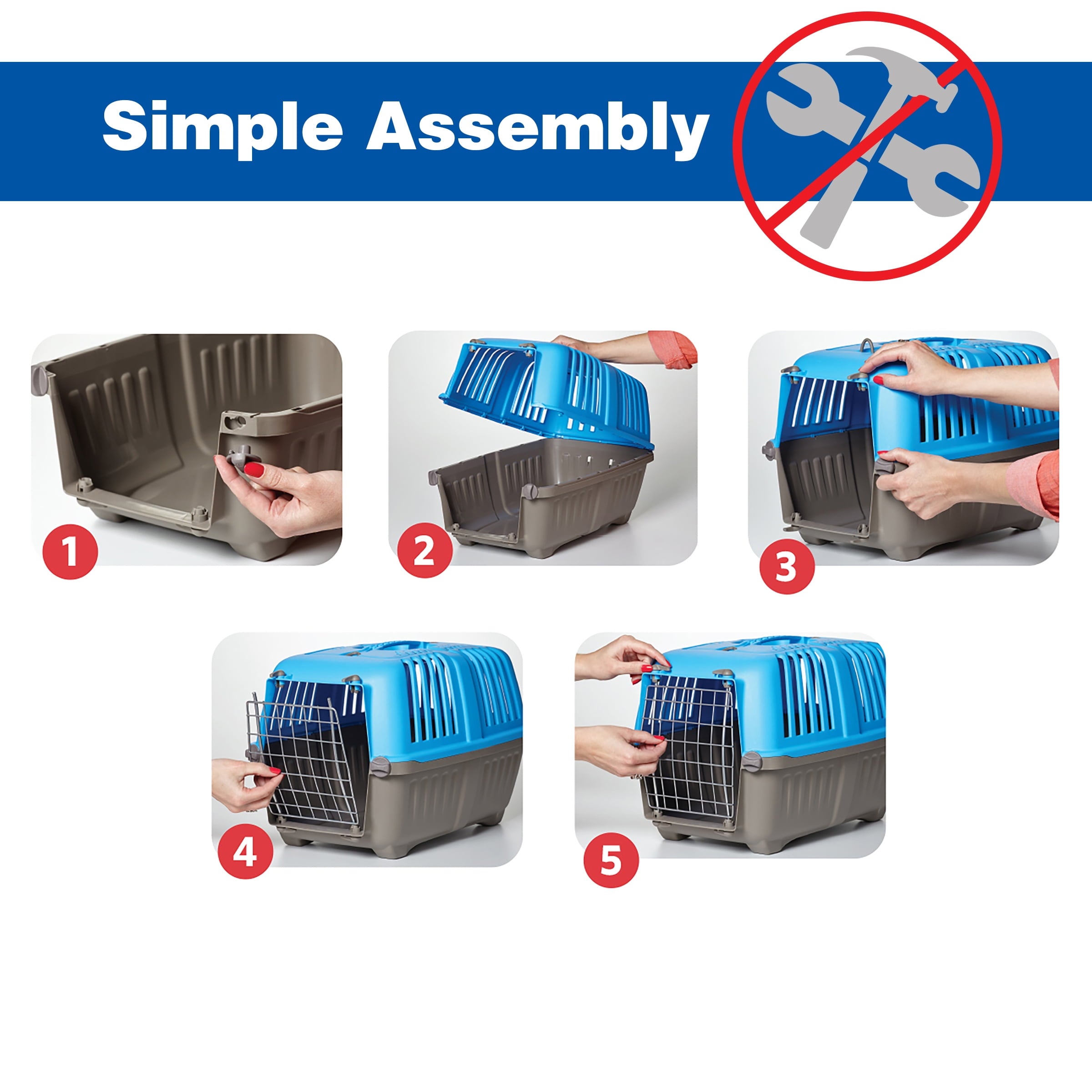 MidWest Homes for Pets 19 inch Spree Travel Pet Carrier for Dog or Cat with Steel Door, Blue