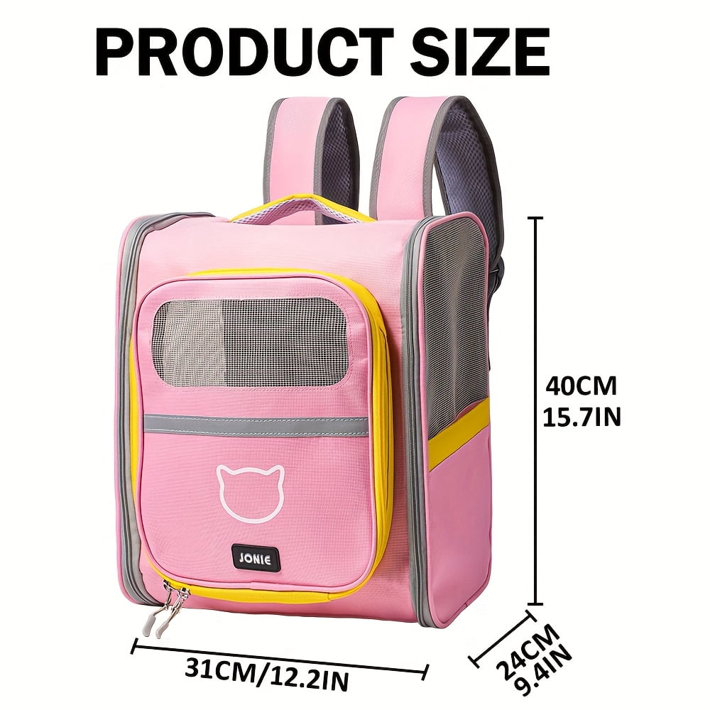 Pet Carrier Backpack for Cats & Small Dogs, Breathable Mesh Travel Bag, Airline Approved Pet Backpack Carrier, Portable Cat Backpack for Hiking & Travel
