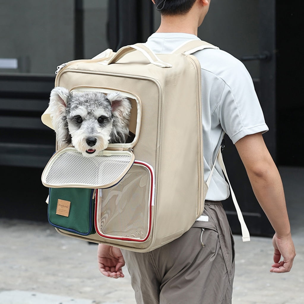Wheeled Pet Carrier Backpack for Dogs and Cats, Foldable Travel Bag with Breathable Mesh for Vet Visits