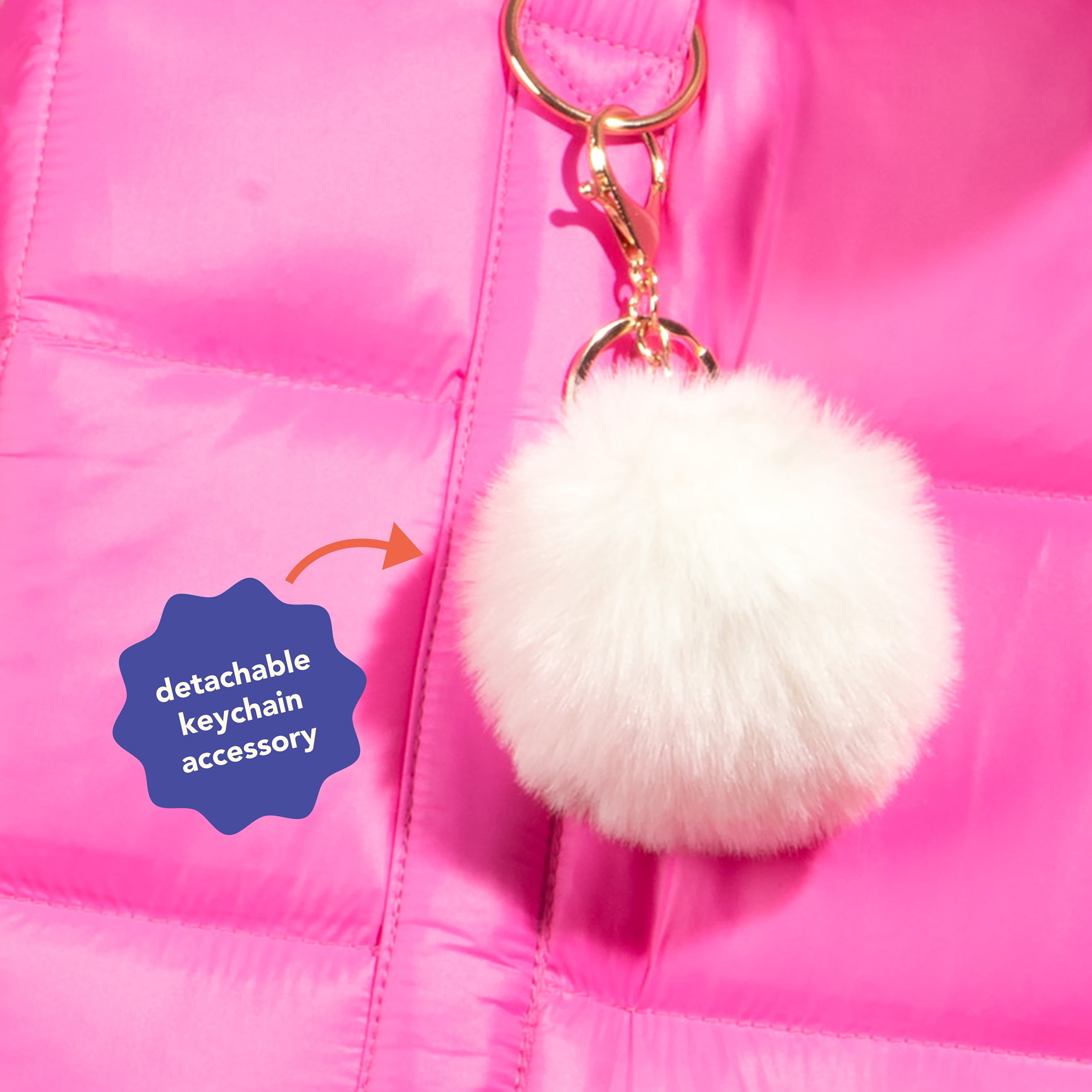 Oodles Solid Pink Quilted Zippered Soft Sided Pet Carrier Bag with Pom Charm, 13 lb Limit