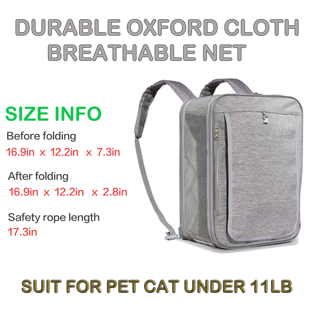 Pet Carrier Backpack Handbag Shoulder Bag Soft Sided for Up 10 lb Cats and Small Dogs Portable Travel Pet Bag