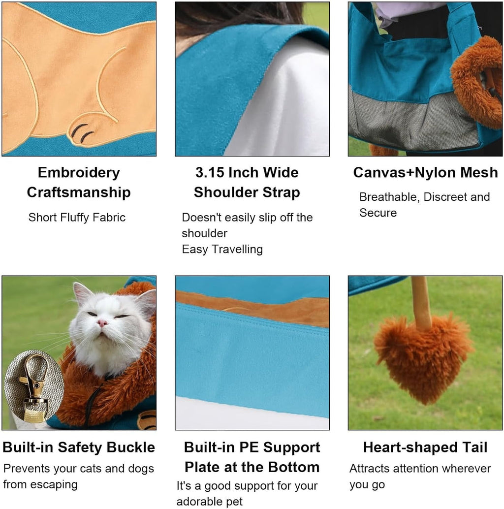 Lion-Shaped Pet Carrier Backpack – Cute & Cozy Animal Design for Small Dogs & Cats, Breathable Travel Shoulder Bag for Outdoor Walking, Hiking & Daily Use