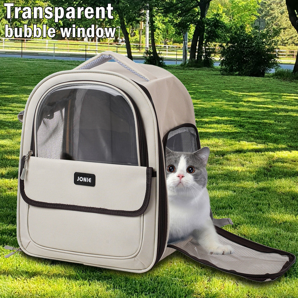 Large Capacity Pet Carrier Backpack with Zipper Closure & Mesh Ventilation - Ideal for Cats and Small Dogs Traveling, Portable Pet Carrier | Ventilated Pet Carrier | Visibility Panels