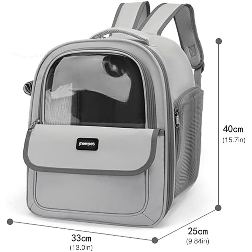 Cat Backpack Carrier, Pet Backpack for Cats and Puppies, Hiking, and Outdoor Adventures, Grey