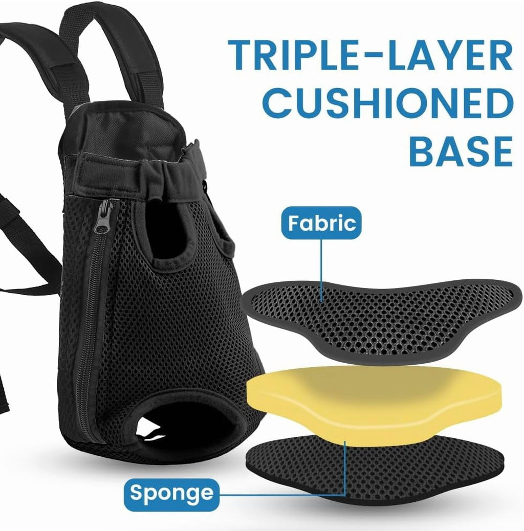 Dog Backpack Carrier, Adjustable Pet Front Carriers, Legs Out Carrying Sling Travel Bag for Small Medium Dogs 8-12 Lbs, Soft Wearable Puppy Chest Carry Backpacks for Walking/Hiking/Camping/Traveling