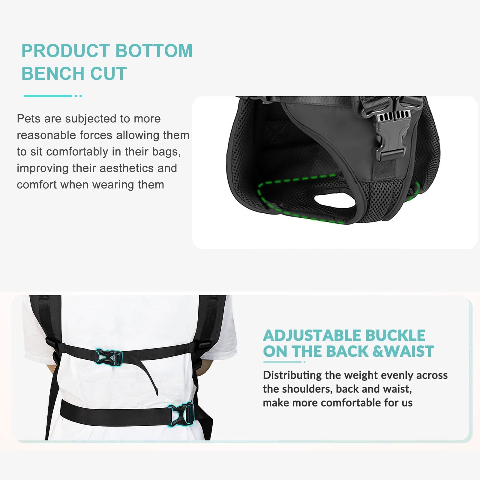 Pet Carrier Backpack, Quick-Fit Legs Out Adjustable Pet Dog Front Carrier Backpack Travel Bag for Traveling Camping Hiking Outdoor Use for Small Medium Dogs Puppies,Black