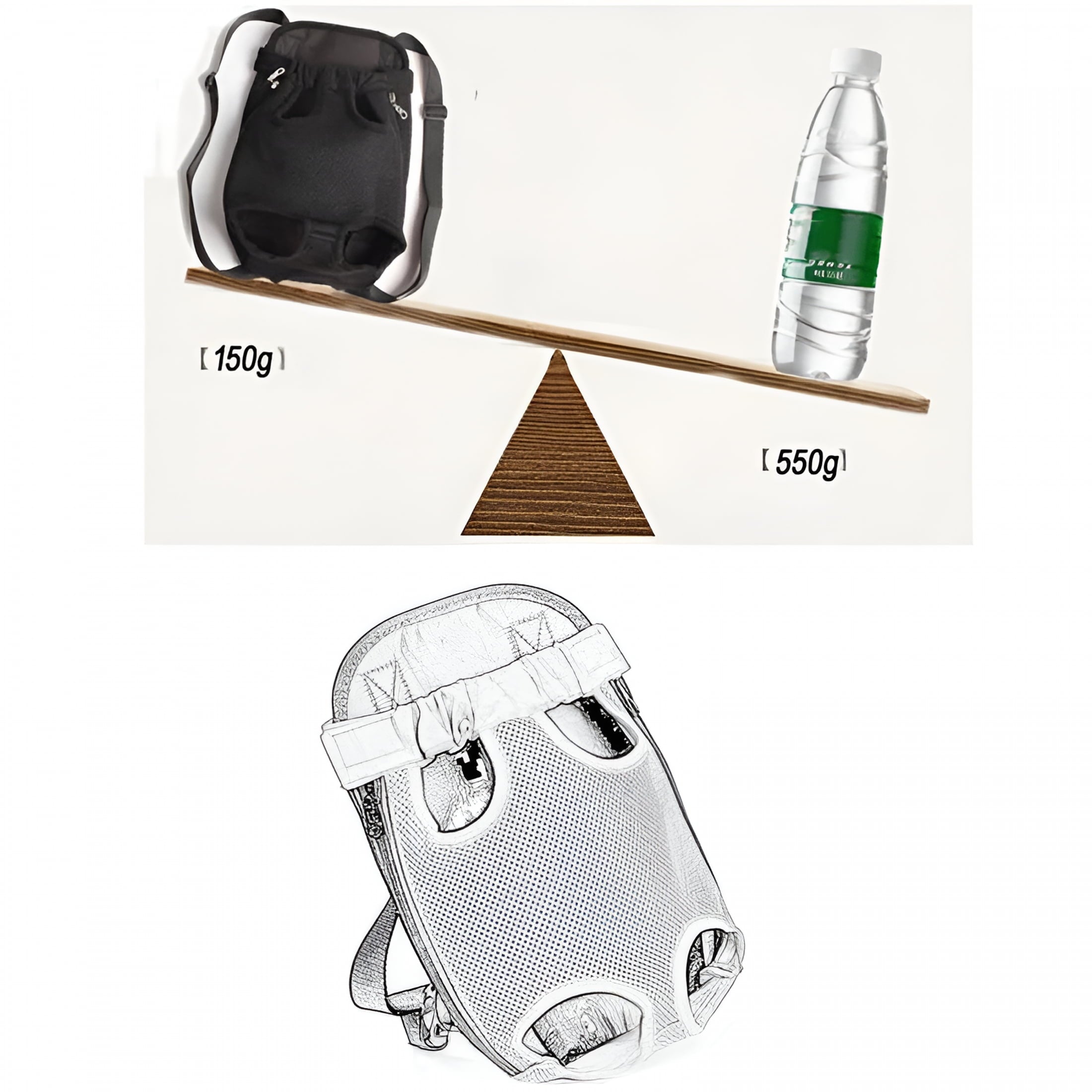 GASTROPOD 2026 New Small Adjustable Pet Carrier Backpack for Travel,Walk,Hiking,Black,15 Lb Limit
