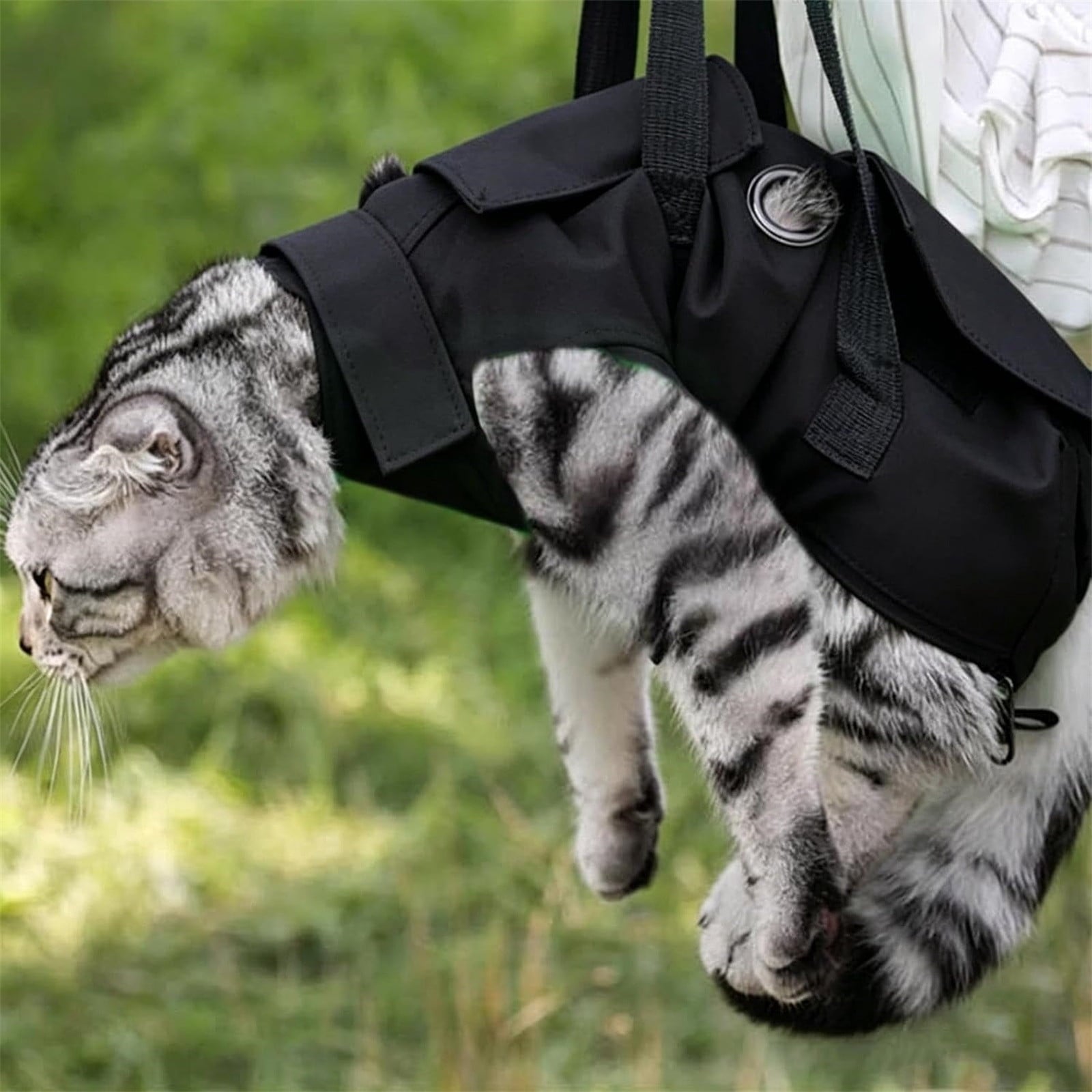 hulanddfd Pet Dog Carrier Backpack, Cats Nail Clipping Cleaning Grooming Restraint Bag with Nylon Anti-Scratch Layer Foldable Travel Carrier for Pets