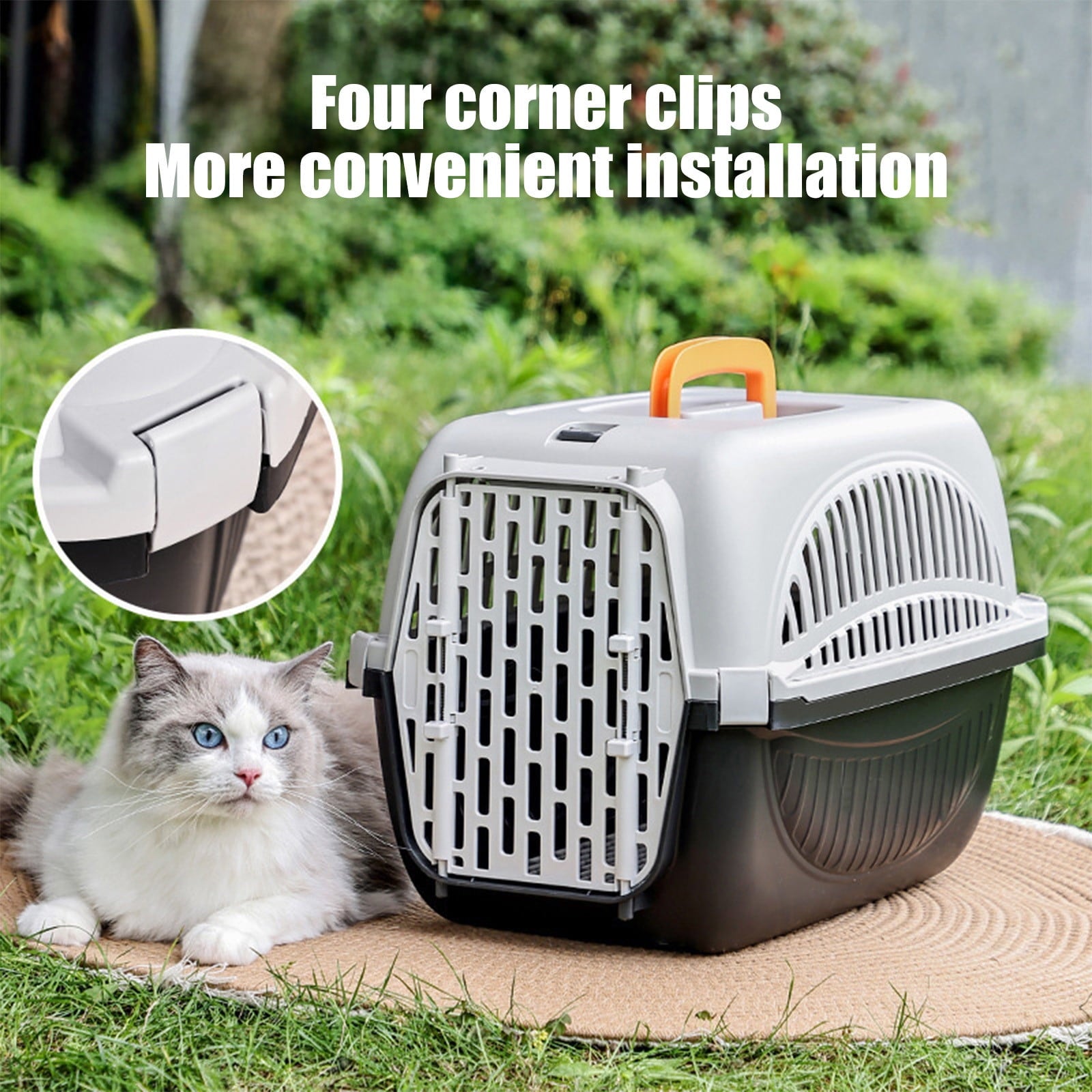 Large Pet Travel Carrier, Airline Approved Cat Dog Backpack, Scratch-Resistant Plastic with Ventilated Mesh, Comfortable Portable Pet Carrier for Car Travel Hiking, Secure Locking Doors