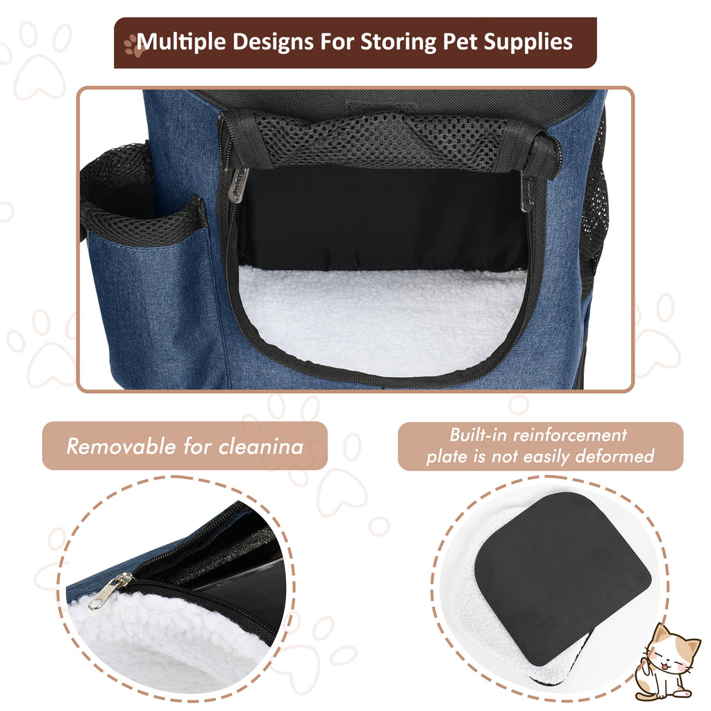 Pawse Pet Carrier Foldable Backpack for Small Cats Dogs And Puppies Upto 18 LBS, Airline-Approved Two-Sided Entry Padded Back Support Travel Carrier for Hiking, Walking, Cycling & Outdoor