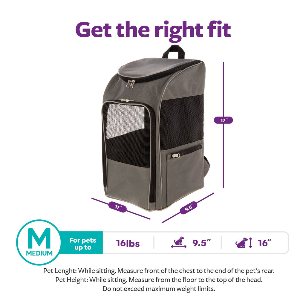 TrustyPup 2-In-1 Dog Travel Backpack, Grey