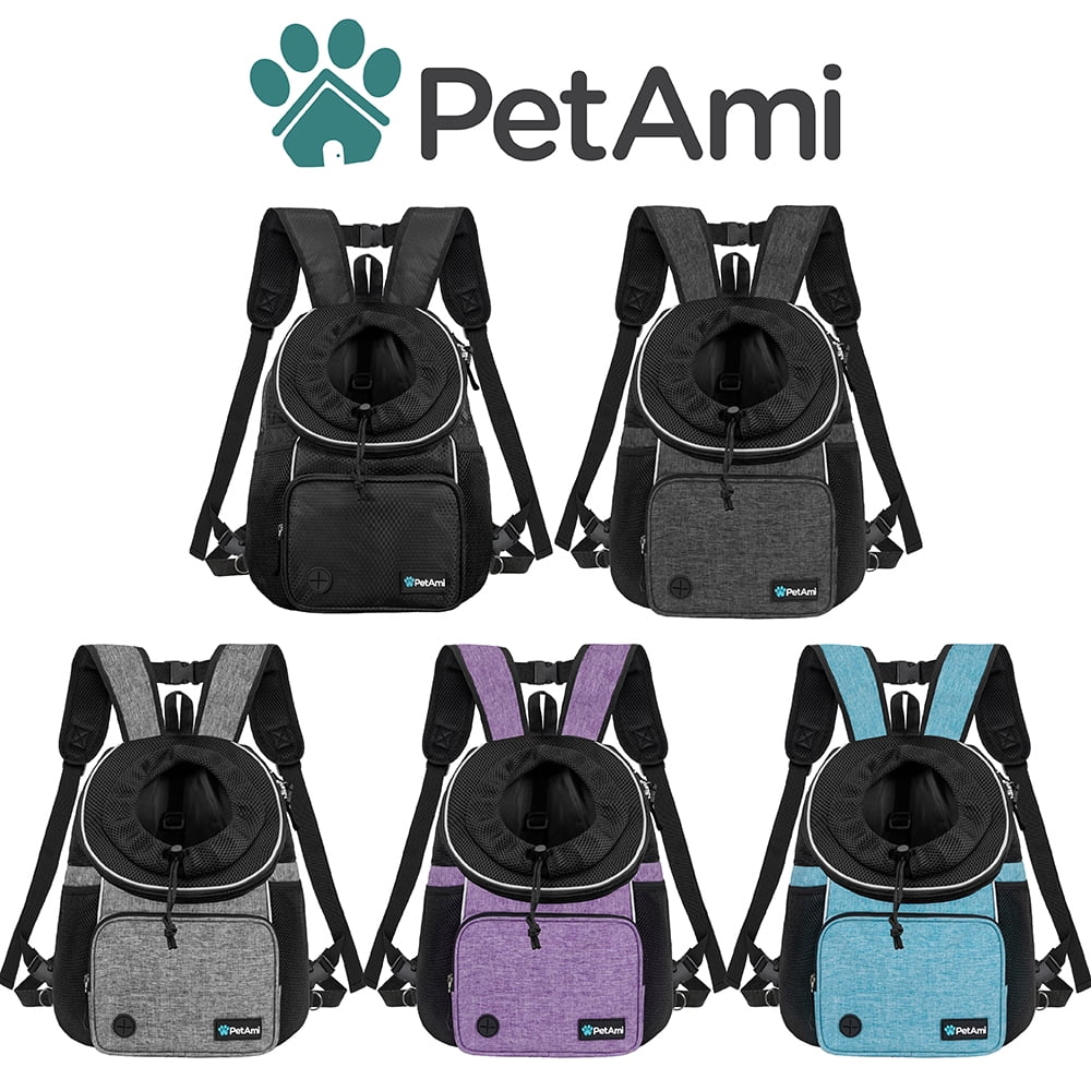 PetAmi Dog Front Carrier Backpack, Adjustable Dog Pet Cat Chest Carrier Backpack, Ventilated Dog Carrier for Hiking Camping Travel, Small Medium Dog Puppy Large Cat Carrying Bag, Max 10 lbs, Teal Blue
