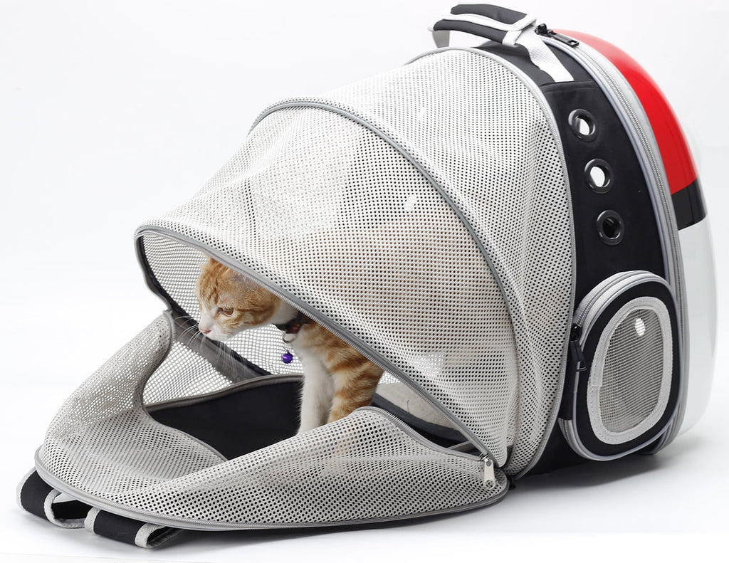 Back Extension Cat Backpack Carrier, Fit up to 12 lbs, Bubble Backpacks Cat Carrier, Expandable Pet Carrier Backpack for Cat and Small Puppy