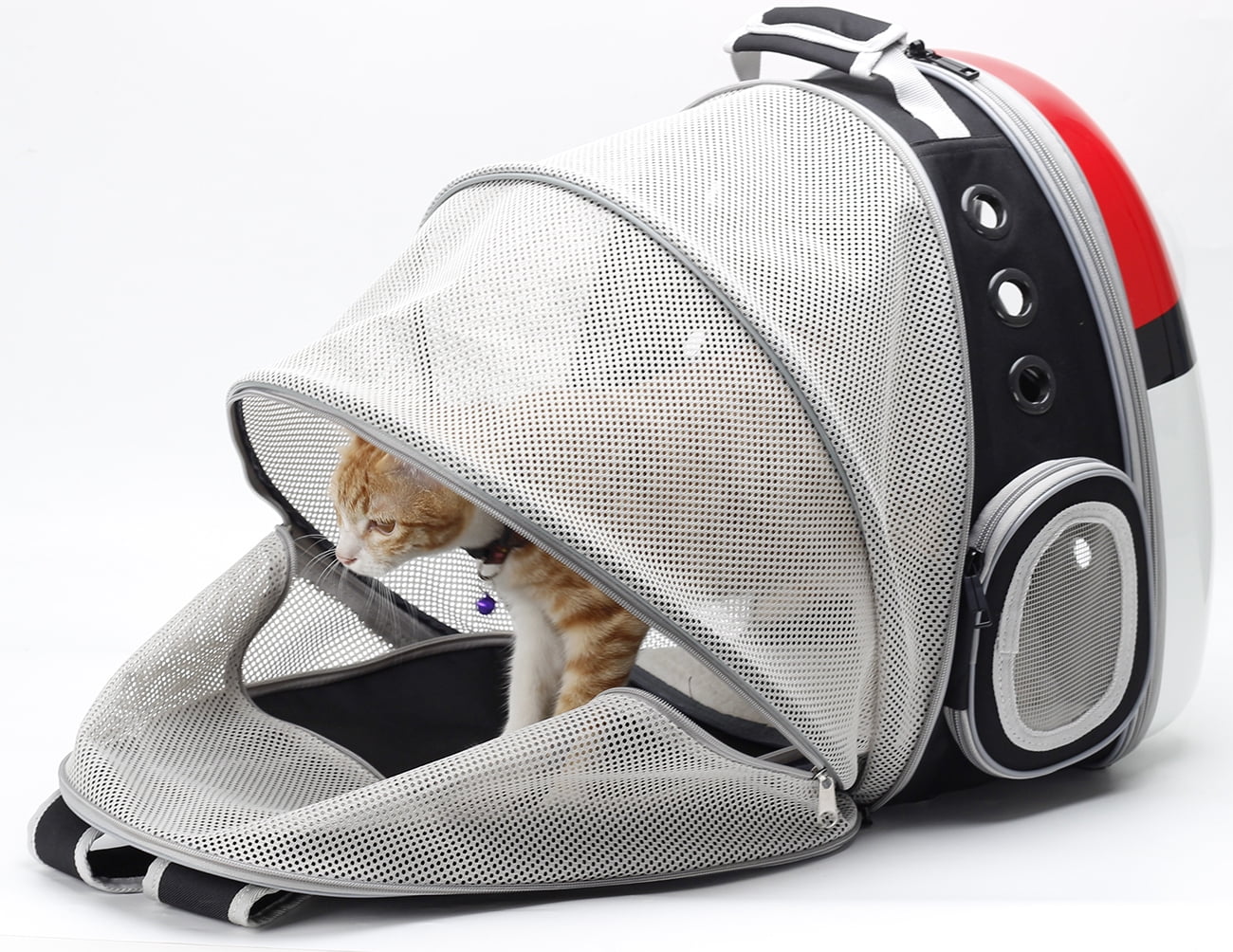Back Extension Cat Backpack Carrier, Fit up to 12 lbs, Bubble Backpacks Cat Carrier, Expandable Pet Carrier Backpack for Cat and Small Puppy