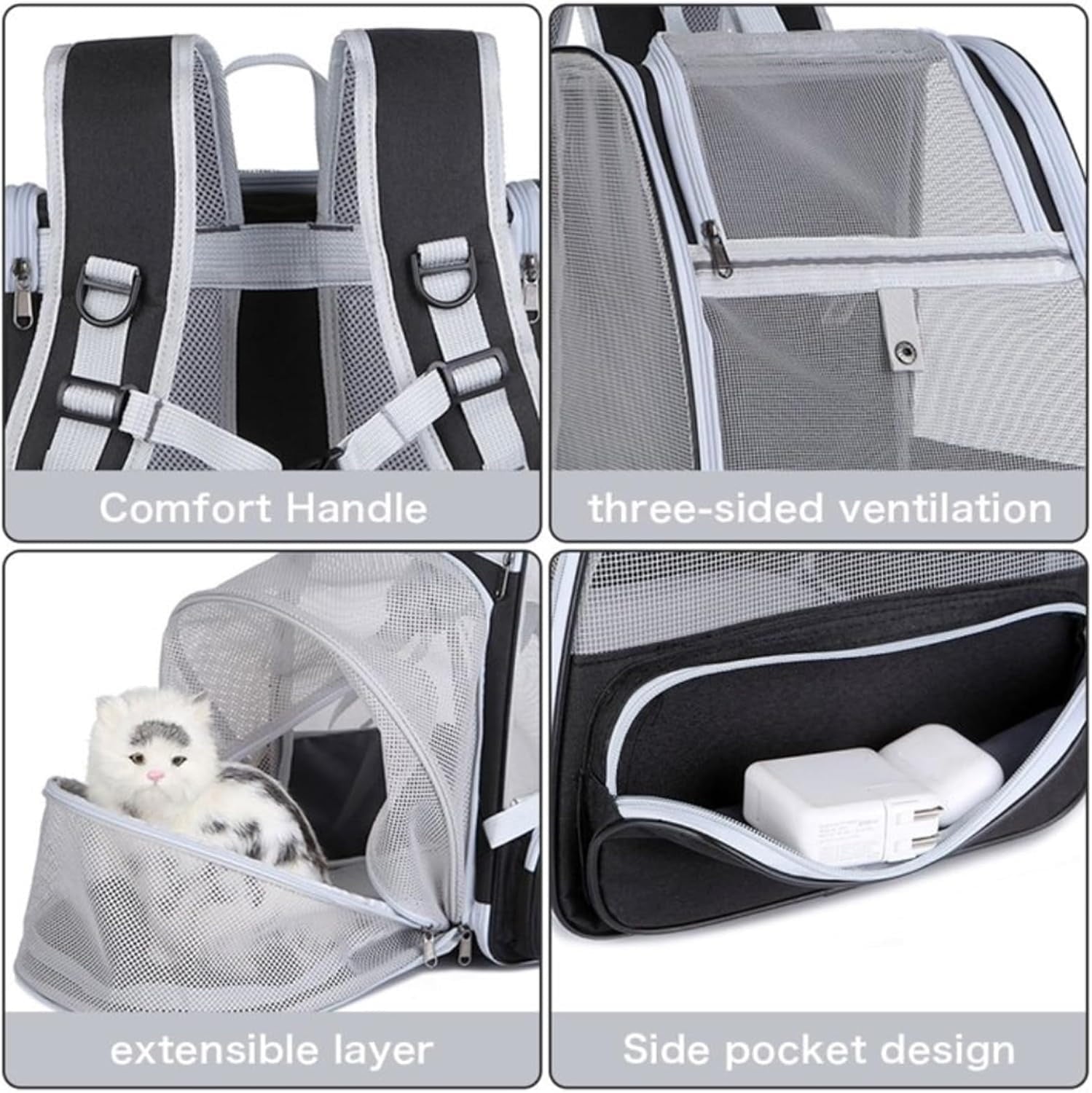 Expandable Pet Carrier Backpack for Cats & Small Dogs – Airline Approved, Breathable Mesh Design, Foldable Travel Bag for Hiking, Camping & Daily Use