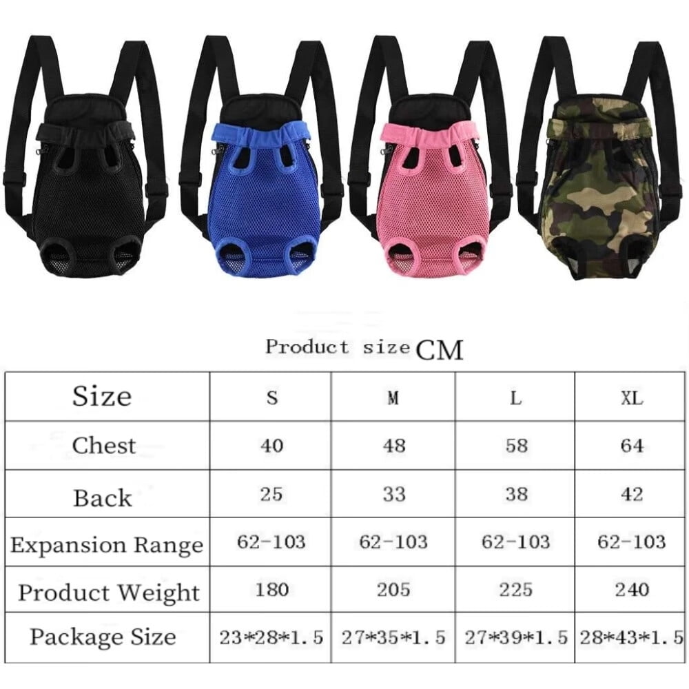 Pet Carrier Backpack Front Pack,Dog Cat Carrier Travel Bag Adjustable Straps Legs Out for Small Medium Pets (M,Pink)