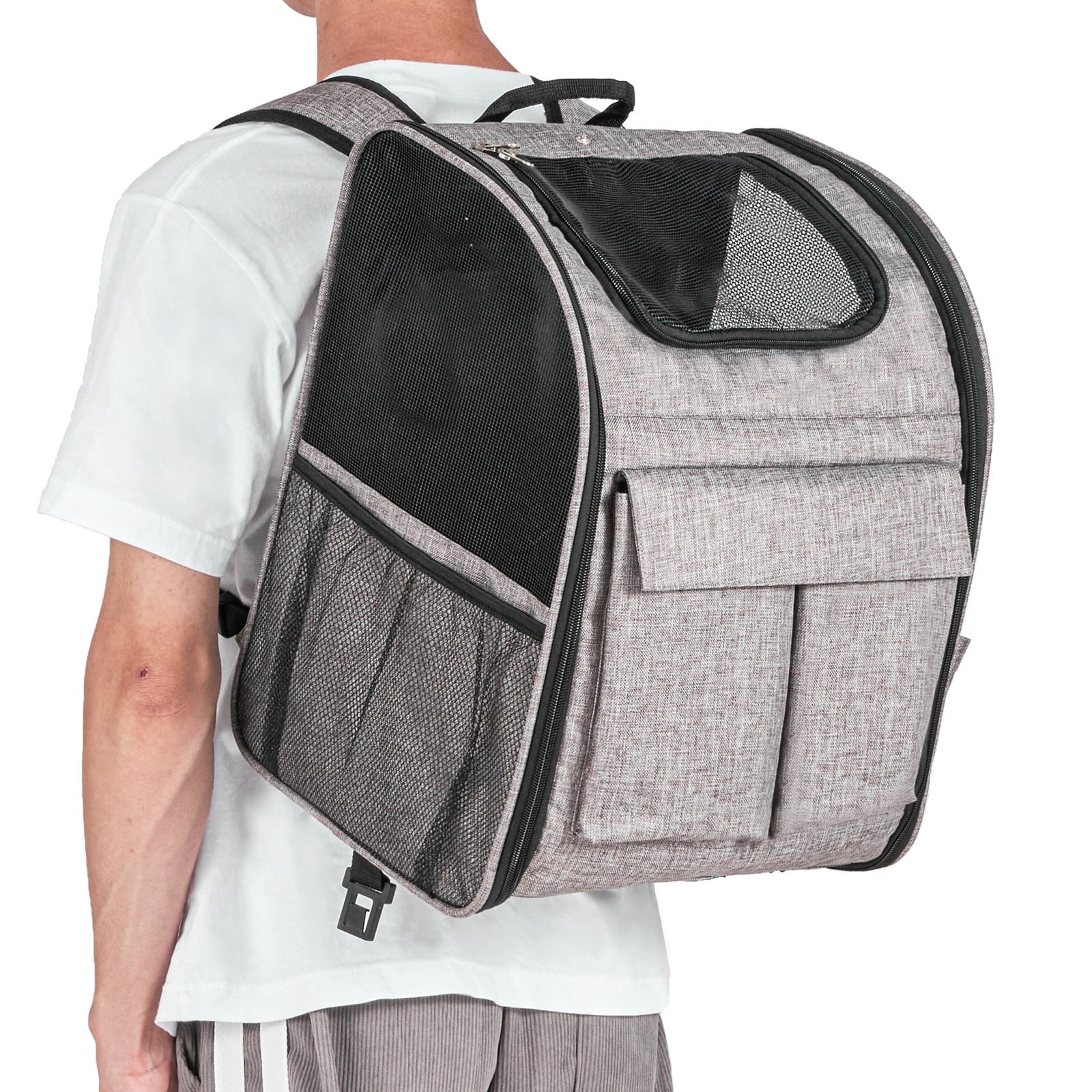 HLL Rolling Pet Carrier Backpack with Removable Wheels, Airline Approved for Pets up to 18 lbs, Large Soft-Sided Carrier for Small Dogs and Medium Cats