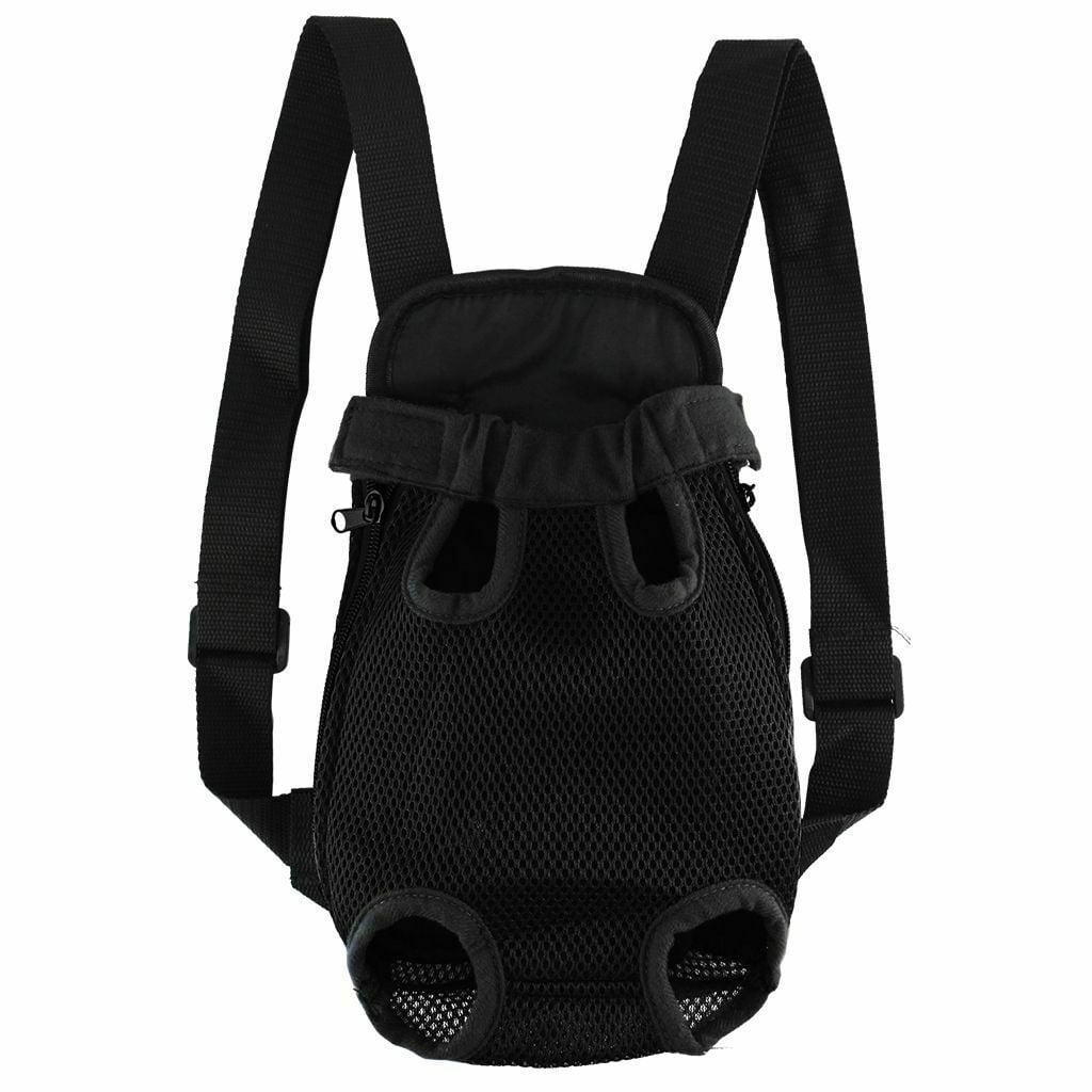 Small Pets Dog Carrier Backpack Sling Mesh Travel Puppy Shoulder Bag Chest Pack(Black/M)