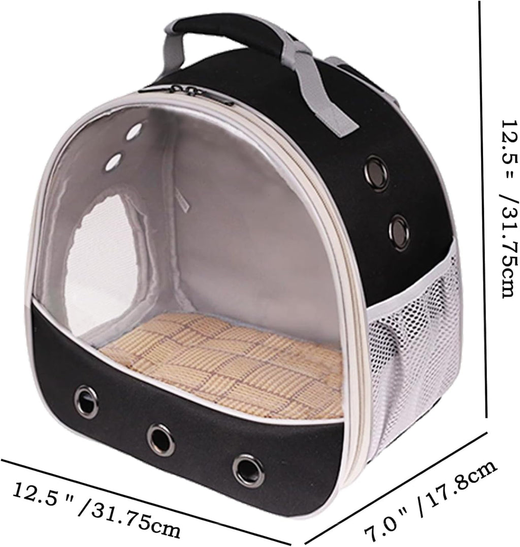 Small Animal Pet Carrier Backpack for 2 Guinea Pig, Hedgehog Carrier Portable Travel Cage with 7 Ventilation Holes, Clear Front Window and Soft Double-Sided Support and Comfy Fit Mat