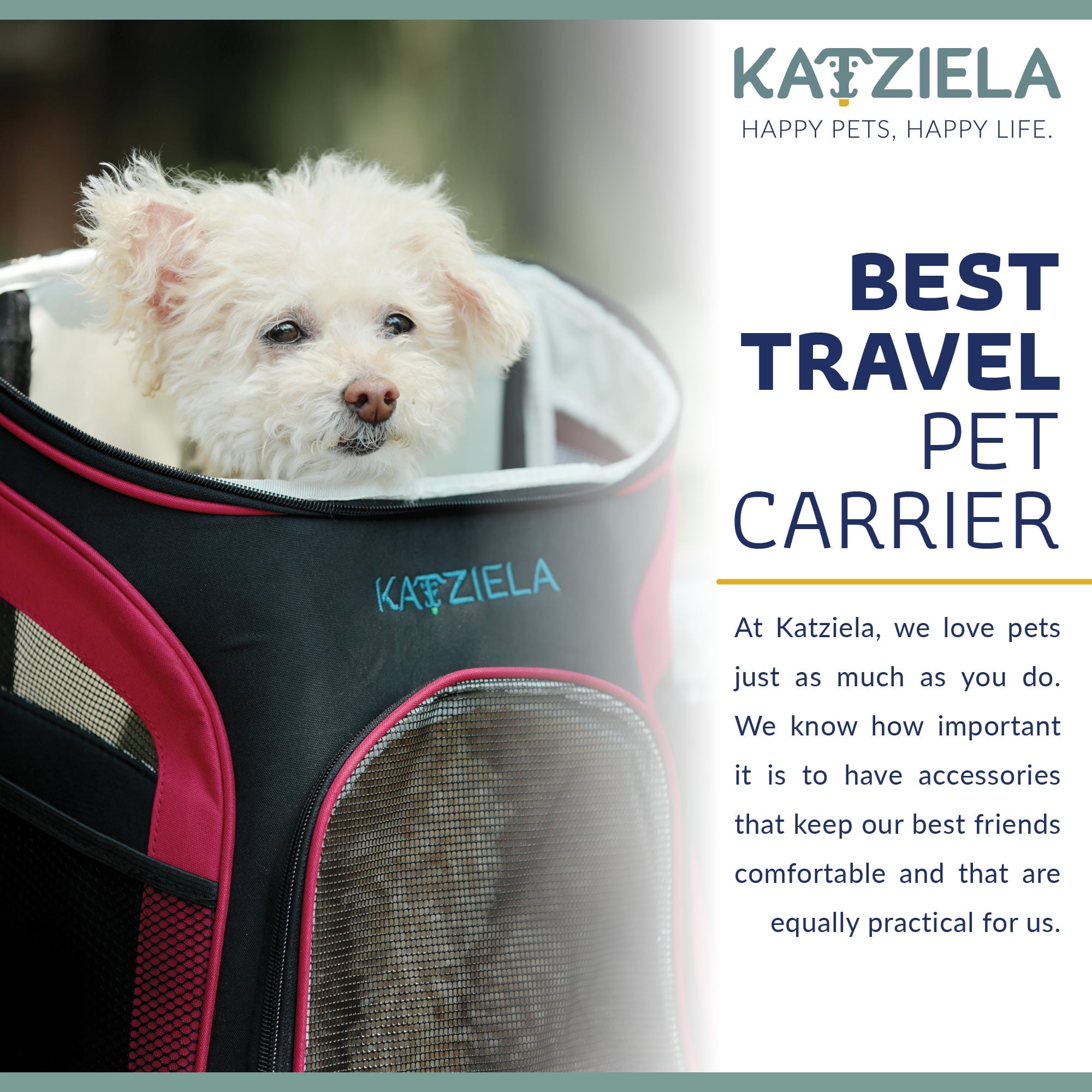Katziela Pet Carrier Backpack, Red