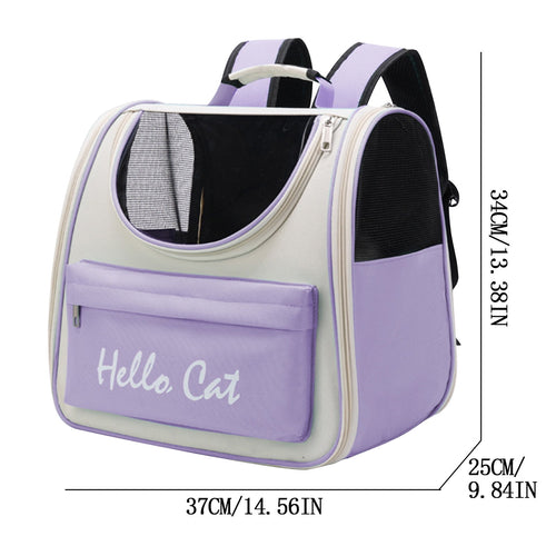 Cat Backpack Carrier, Collapsible Soft Pet Carrier, for Medium Small Dog Cat Puppy Kitten Bunny, Ventilated Mesh Dog Travel Backpack for Outdoor Bike Hiking Camping