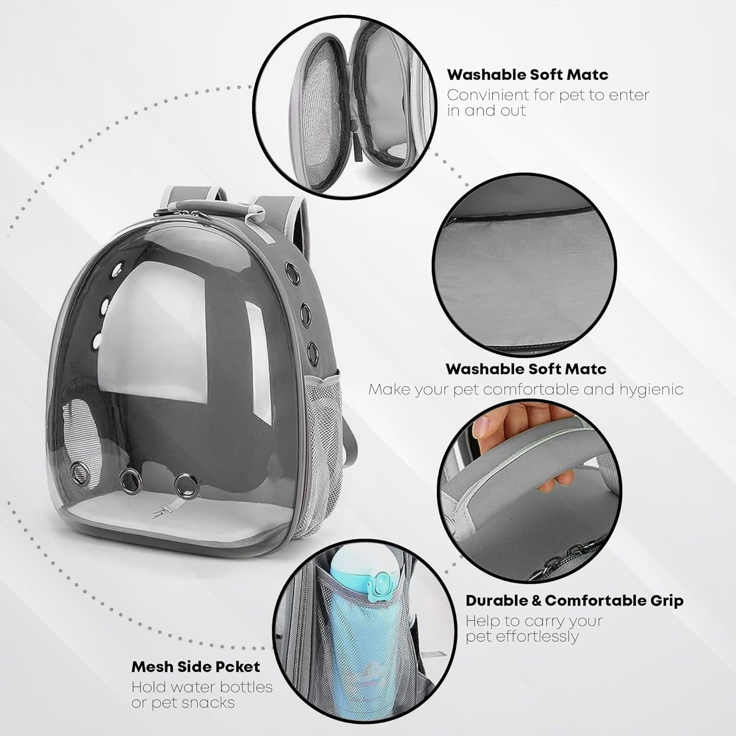 Nazarian's Large Capacity Pet Carrier Backpack for Cats & Dogs - Breathable, Sturdy, and Comfortable Small Travel Backpack for Hiking, and Outdoor - Secure and Lightweight Pet Backpack Carrier